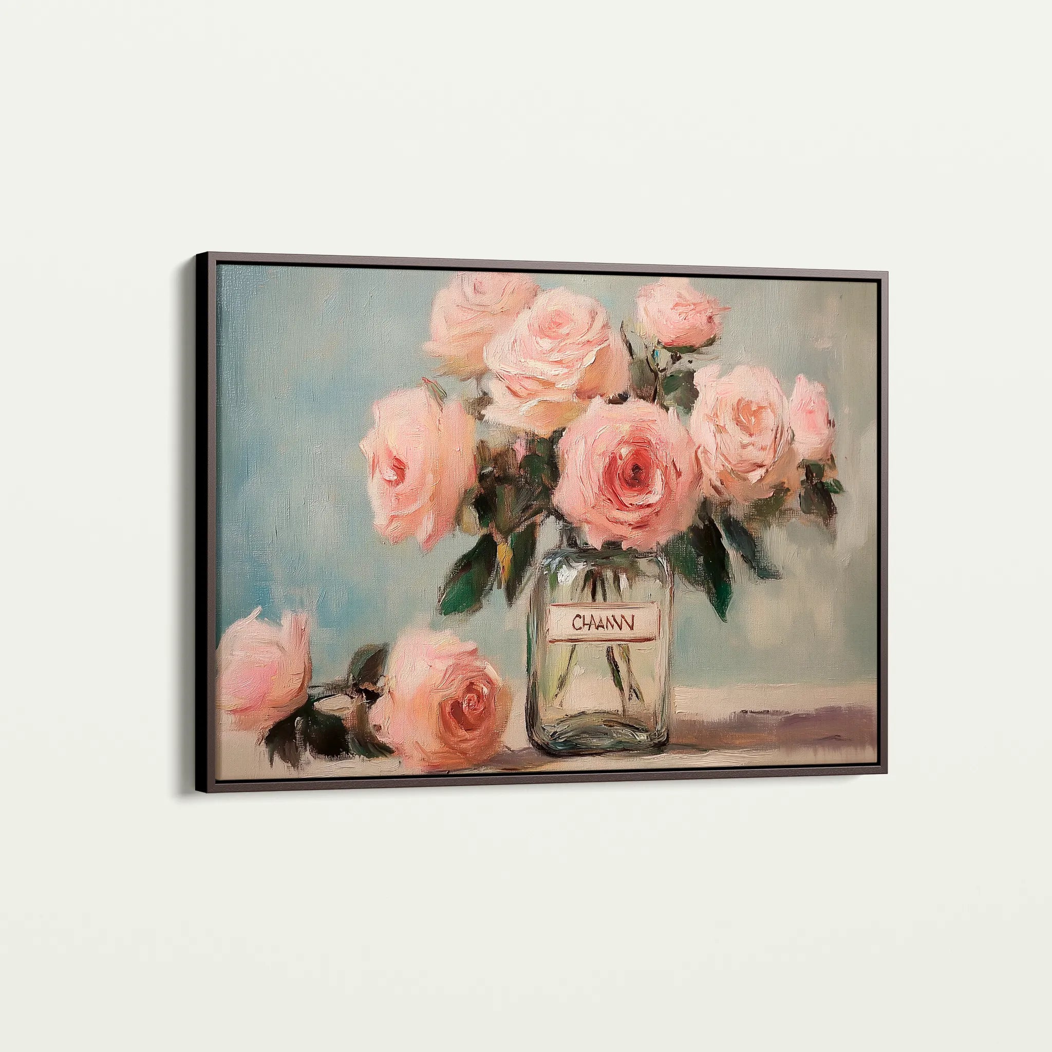 Floral 1004 Canvas Art 18" x 24" / 45 x 60 cm / Black