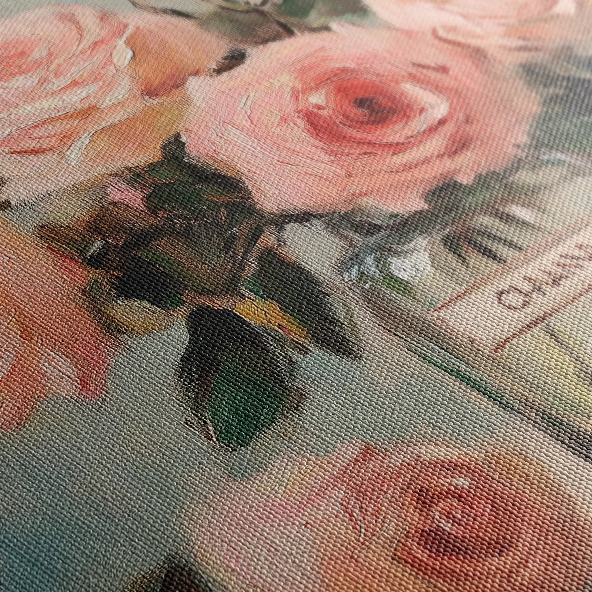 Floral 1004 Canvas Art 18" x 24" / 45 x 60 cm / Black