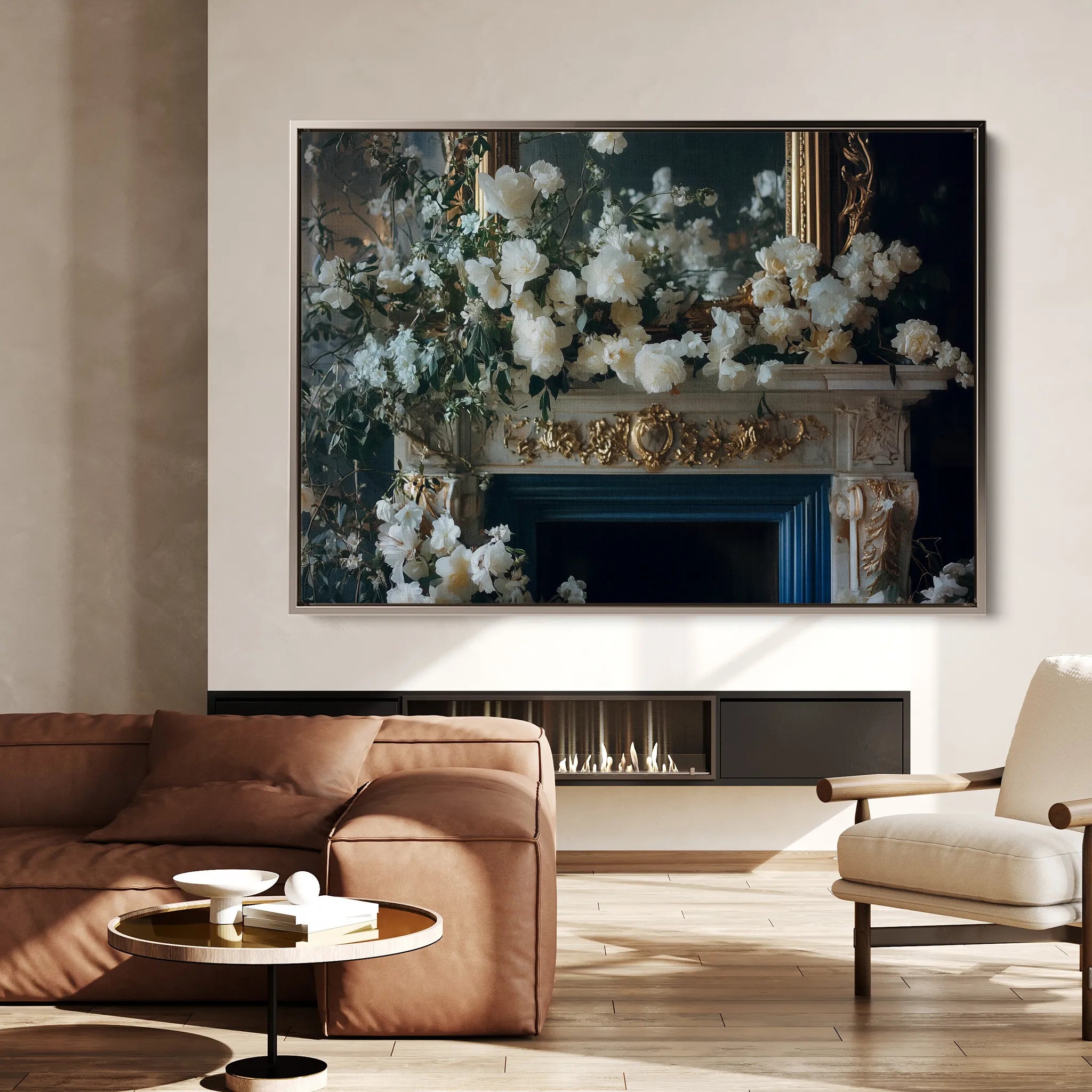 Floral 1005 Canvas Art 18" x 24" / 45 x 60 cm / Black