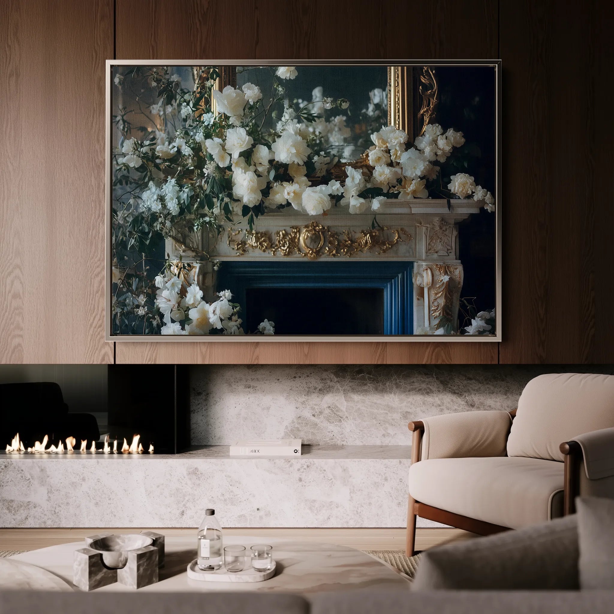 Floral 1005 Canvas Art 18" x 24" / 45 x 60 cm / Black