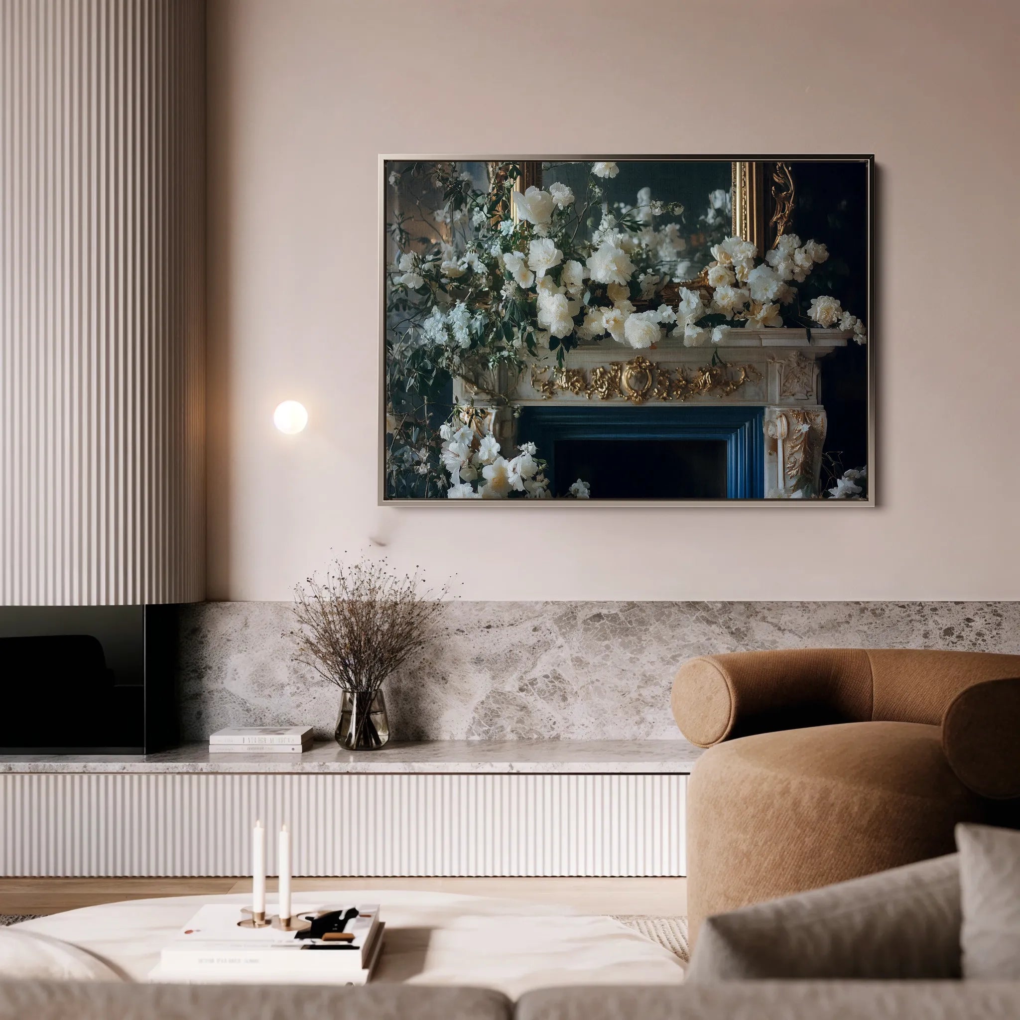 Floral 1005 Canvas Art 18" x 24" / 45 x 60 cm / Black