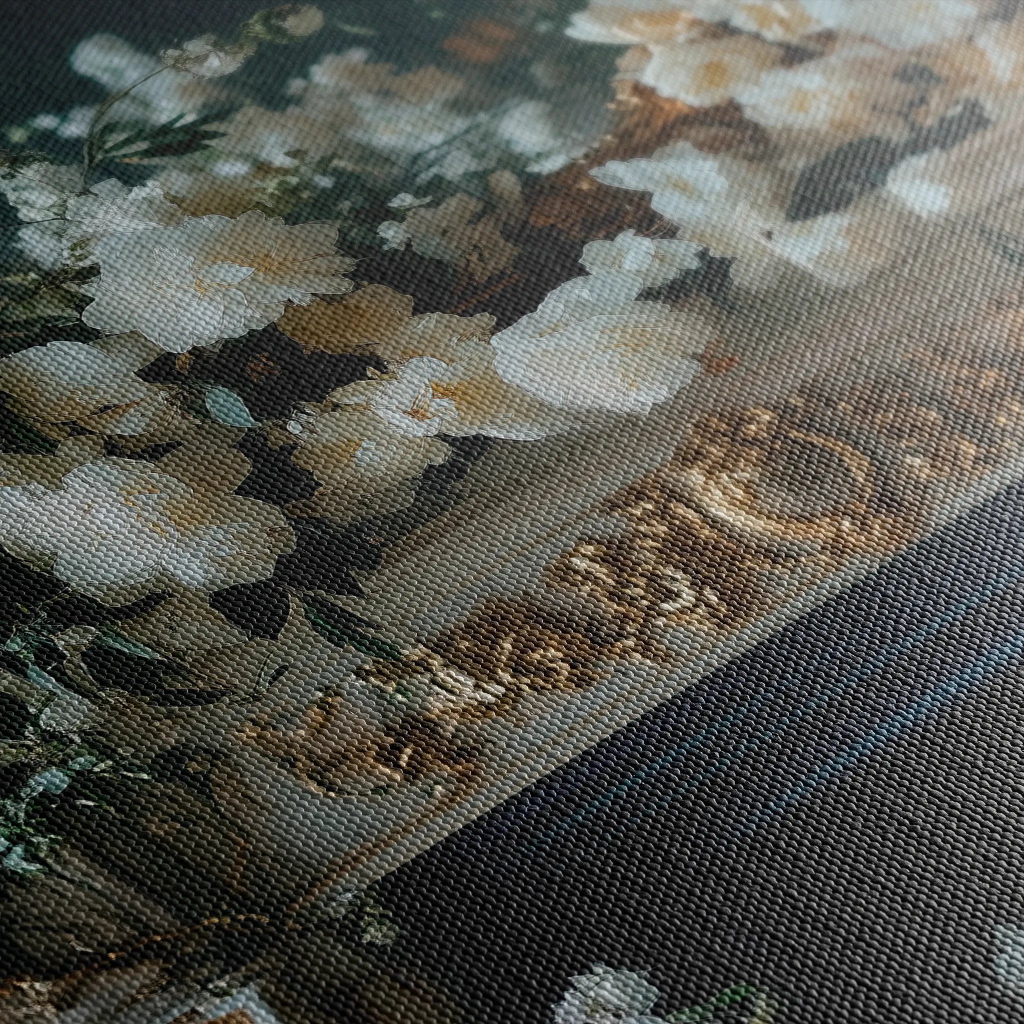 Floral 1005 Canvas Art 18" x 24" / 45 x 60 cm / Black