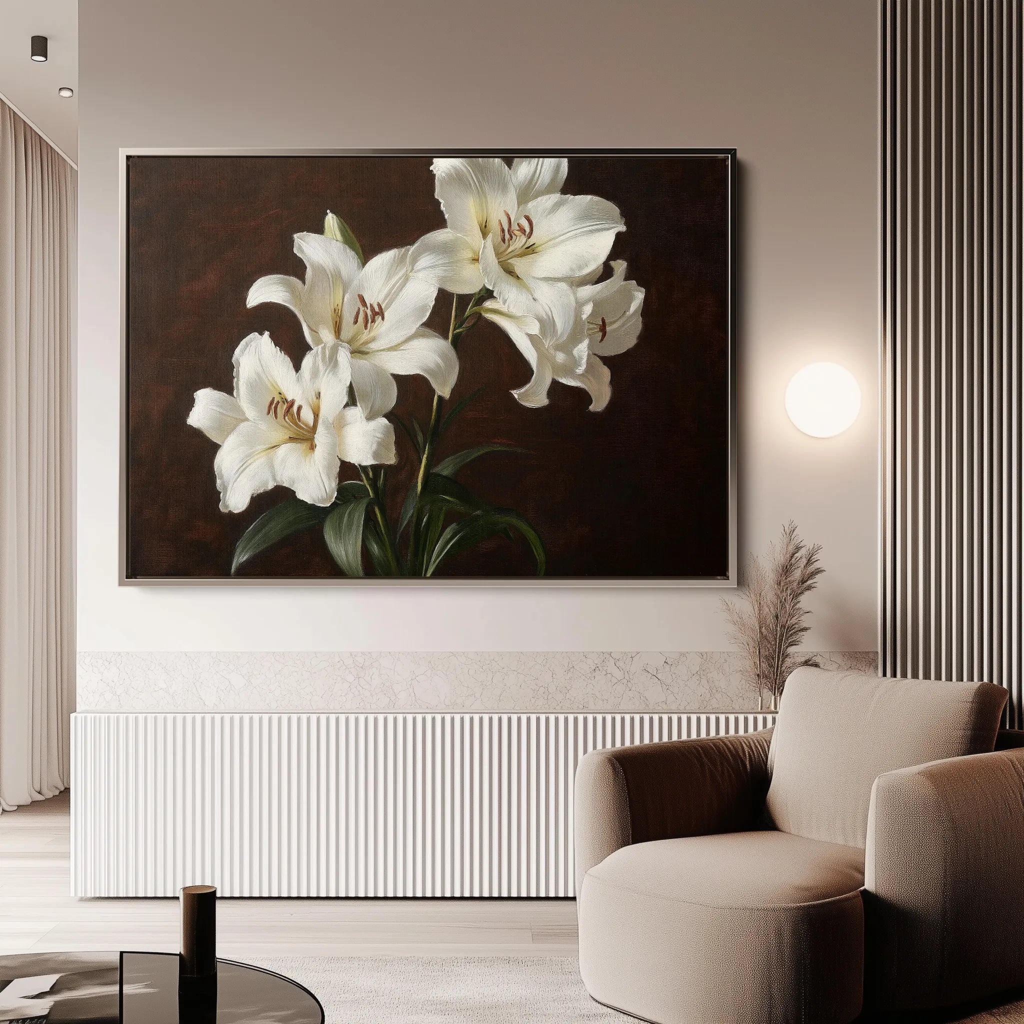 Floral 1006 Canvas Art 18" x 24" / 45 x 60 cm / Black