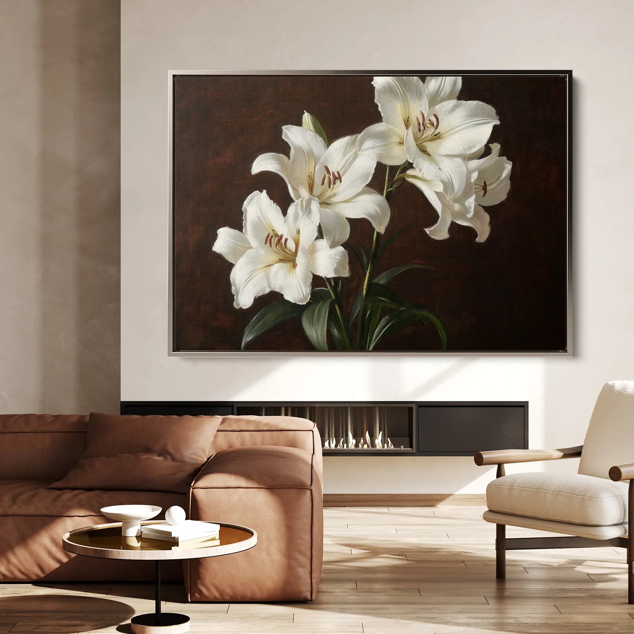 Floral 1006 Canvas Art 18" x 24" / 45 x 60 cm / Black