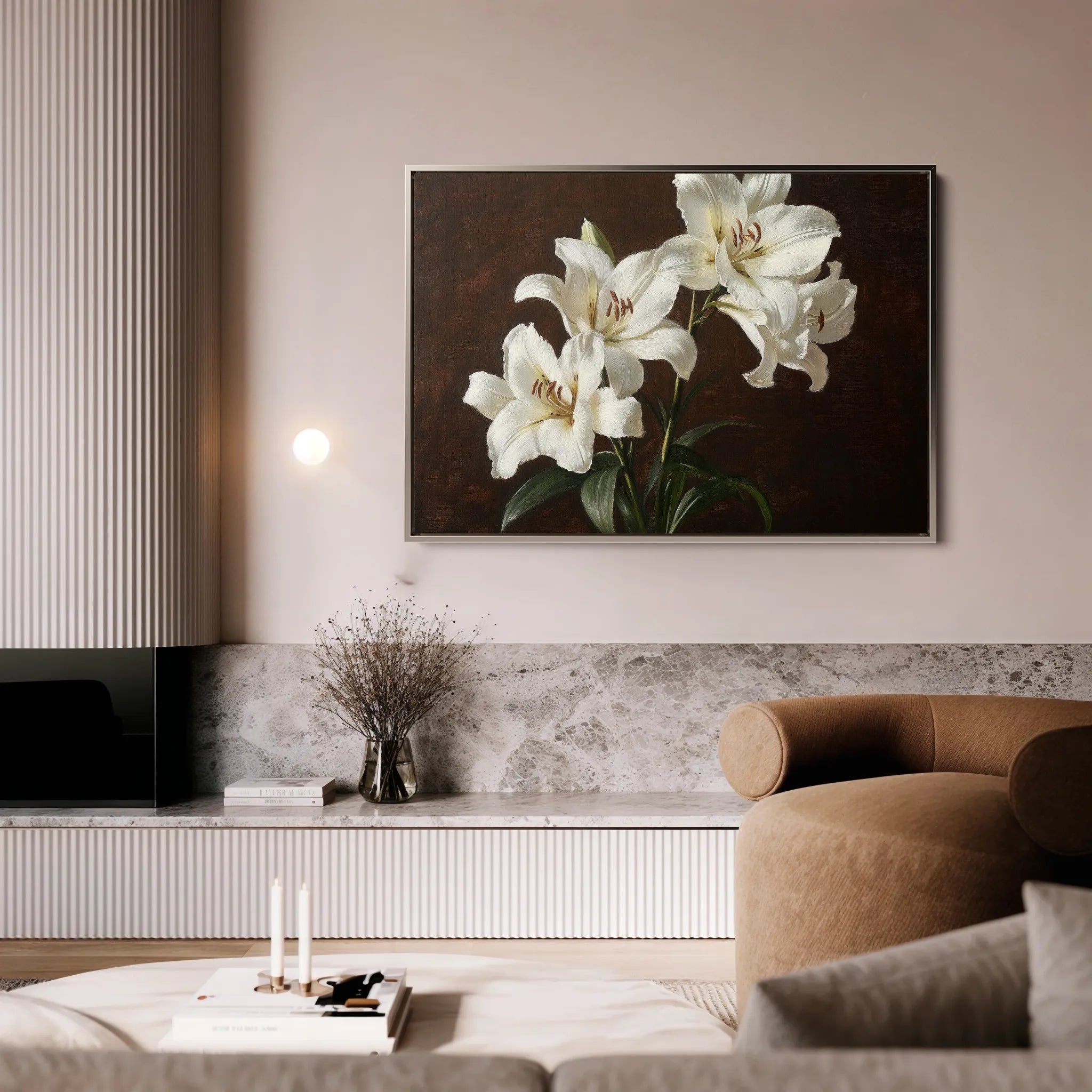 Floral 1006 Canvas Art 18" x 24" / 45 x 60 cm / Black