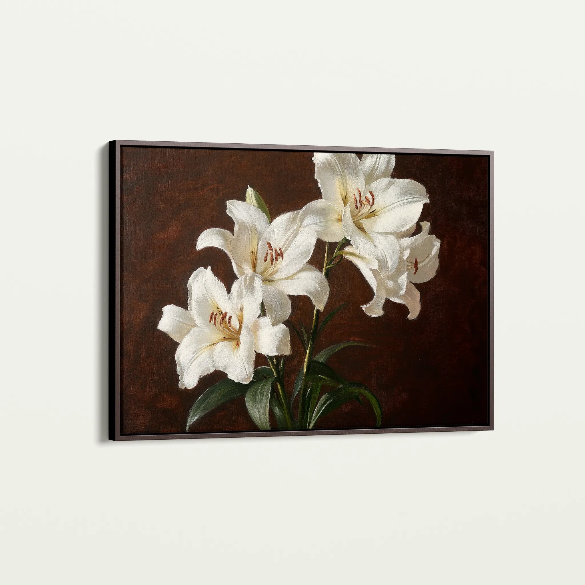 Floral 1006 Canvas Art 18" x 24" / 45 x 60 cm / Black