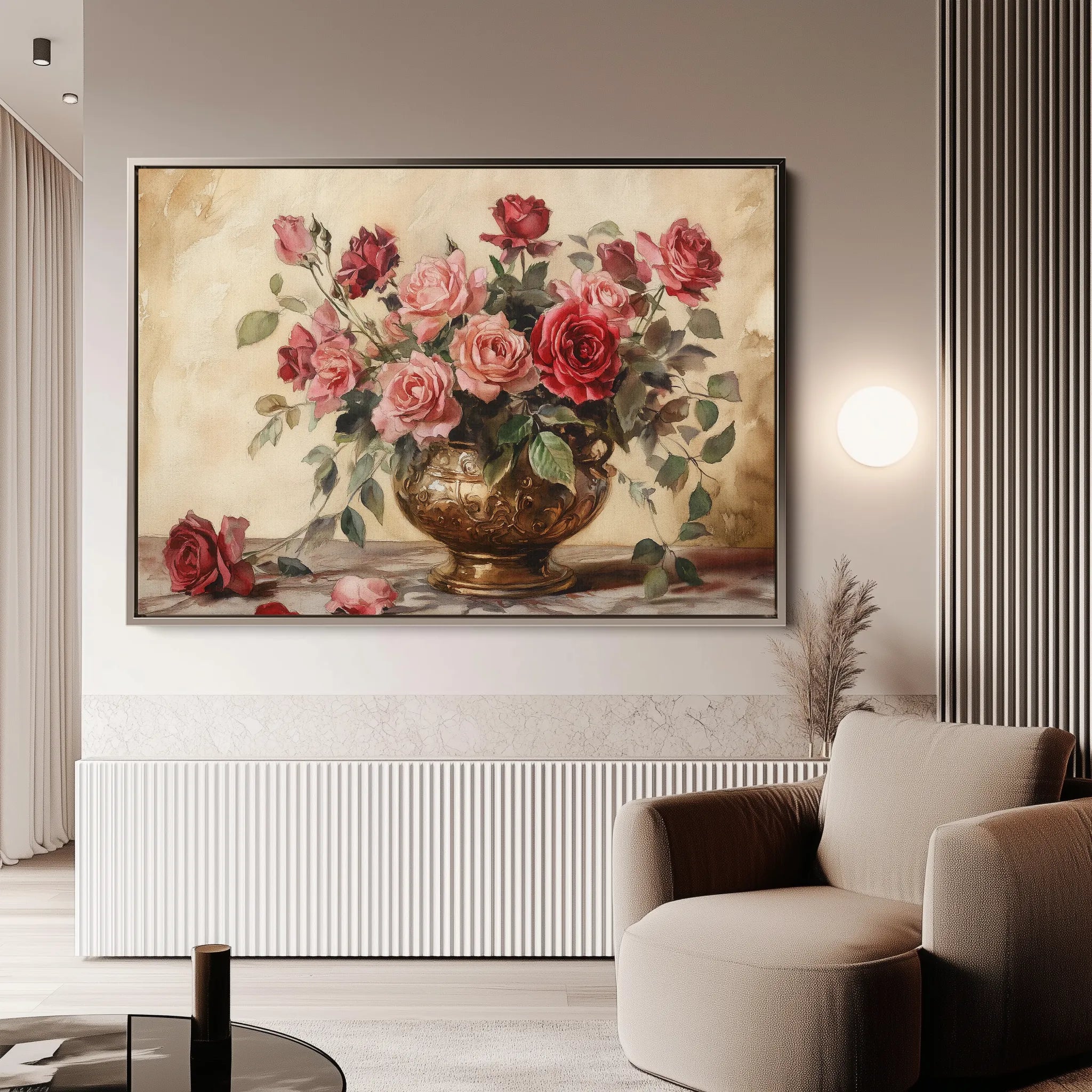 Floral 1007 Canvas Art 18" x 24" / 45 x 60 cm / Black