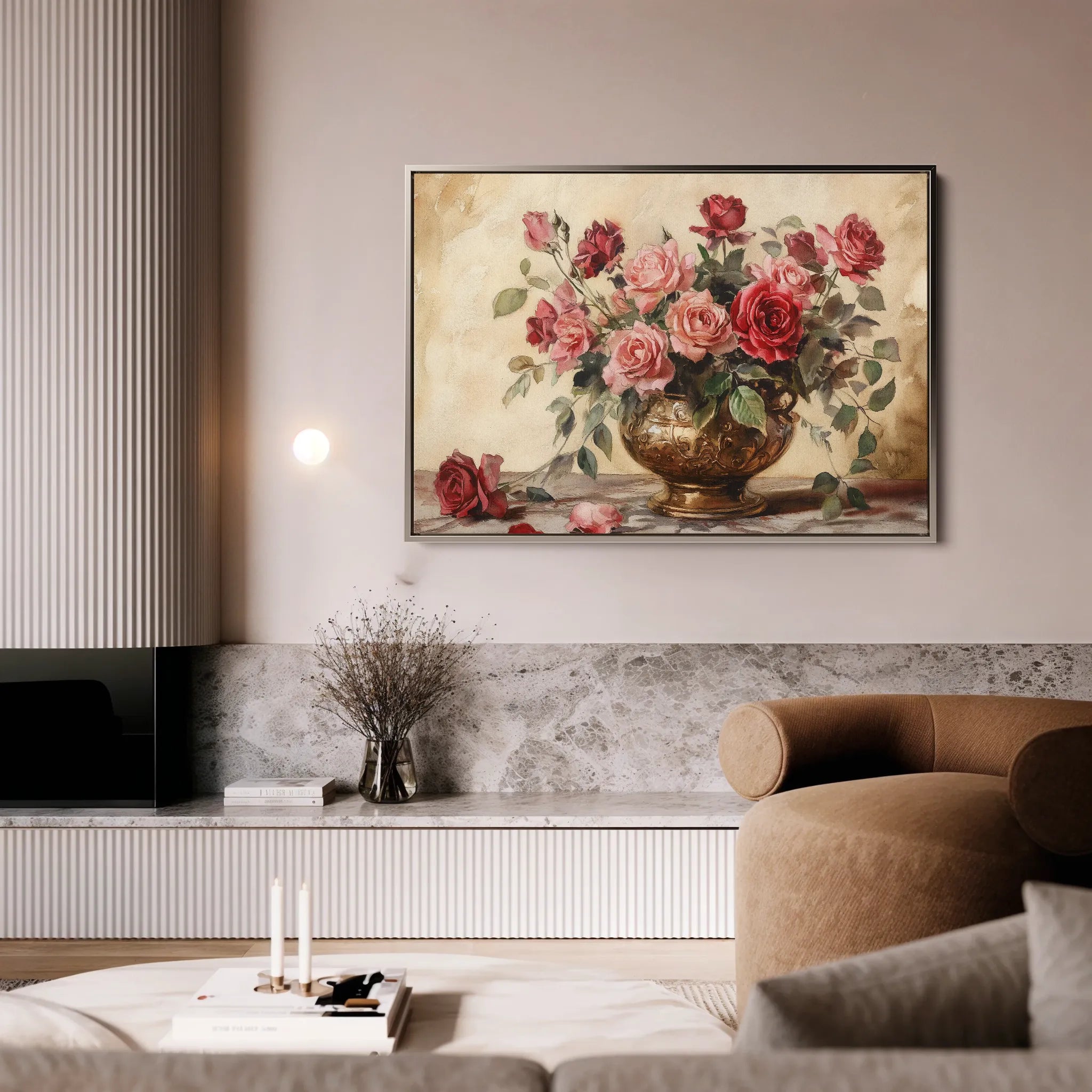 Floral 1007 Canvas Art 18" x 24" / 45 x 60 cm / Black