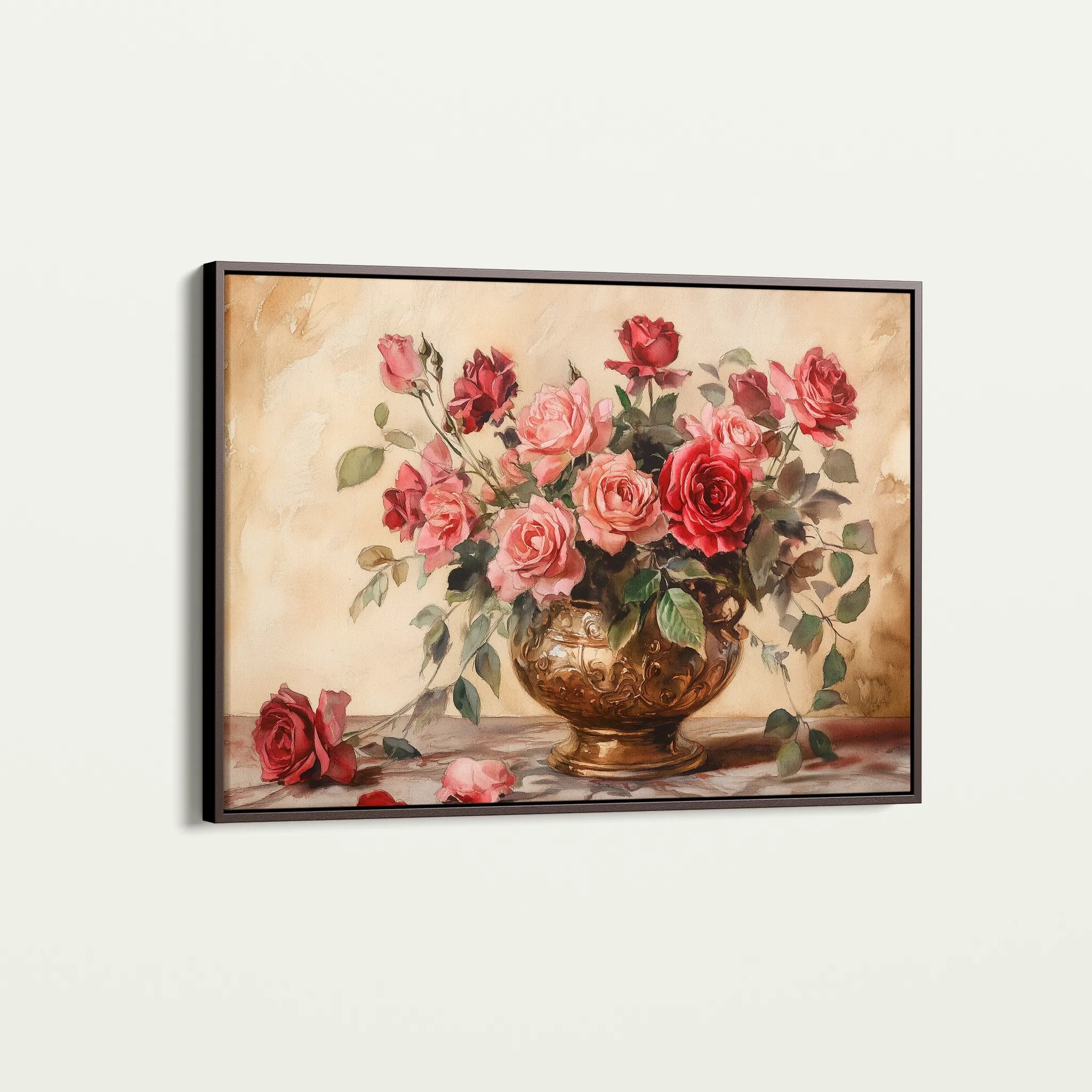 Floral 1007 Canvas Art 18" x 24" / 45 x 60 cm / Black