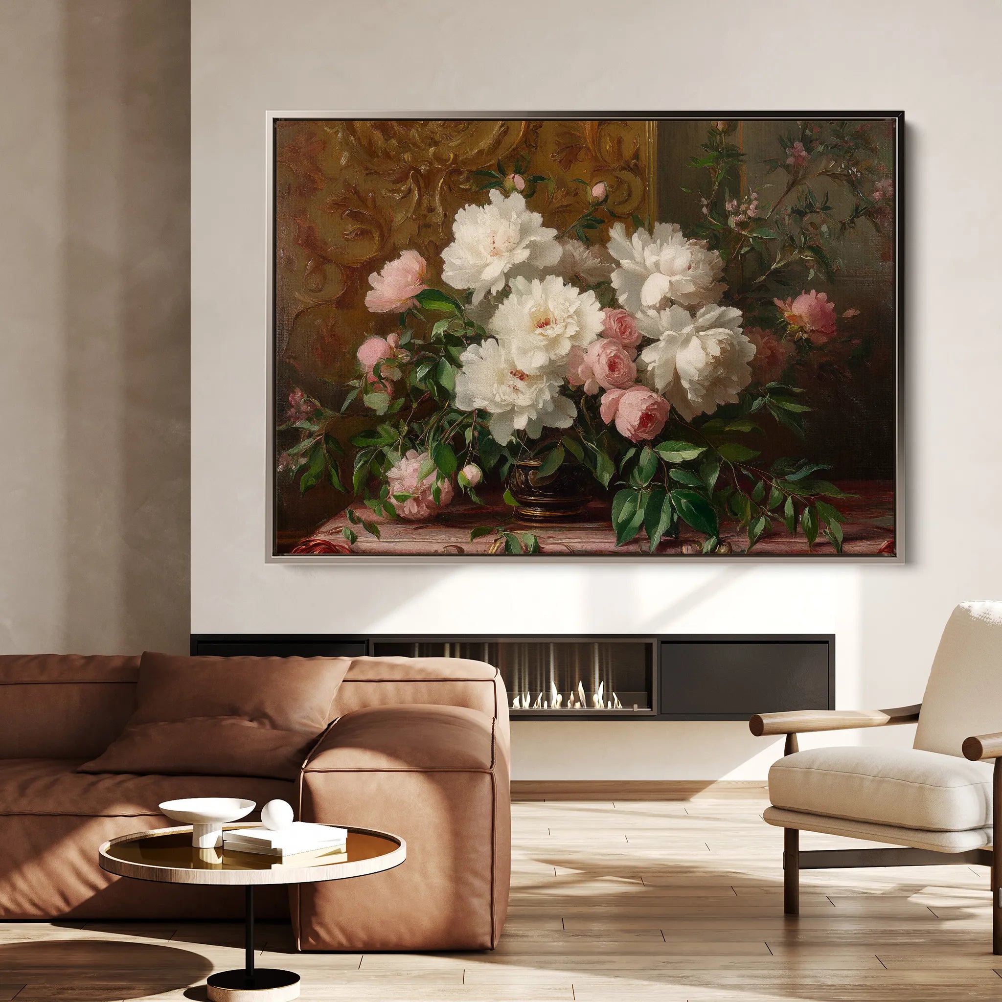 Floral 1008 Canvas Art 18" x 24" / 45 x 60 cm / Black