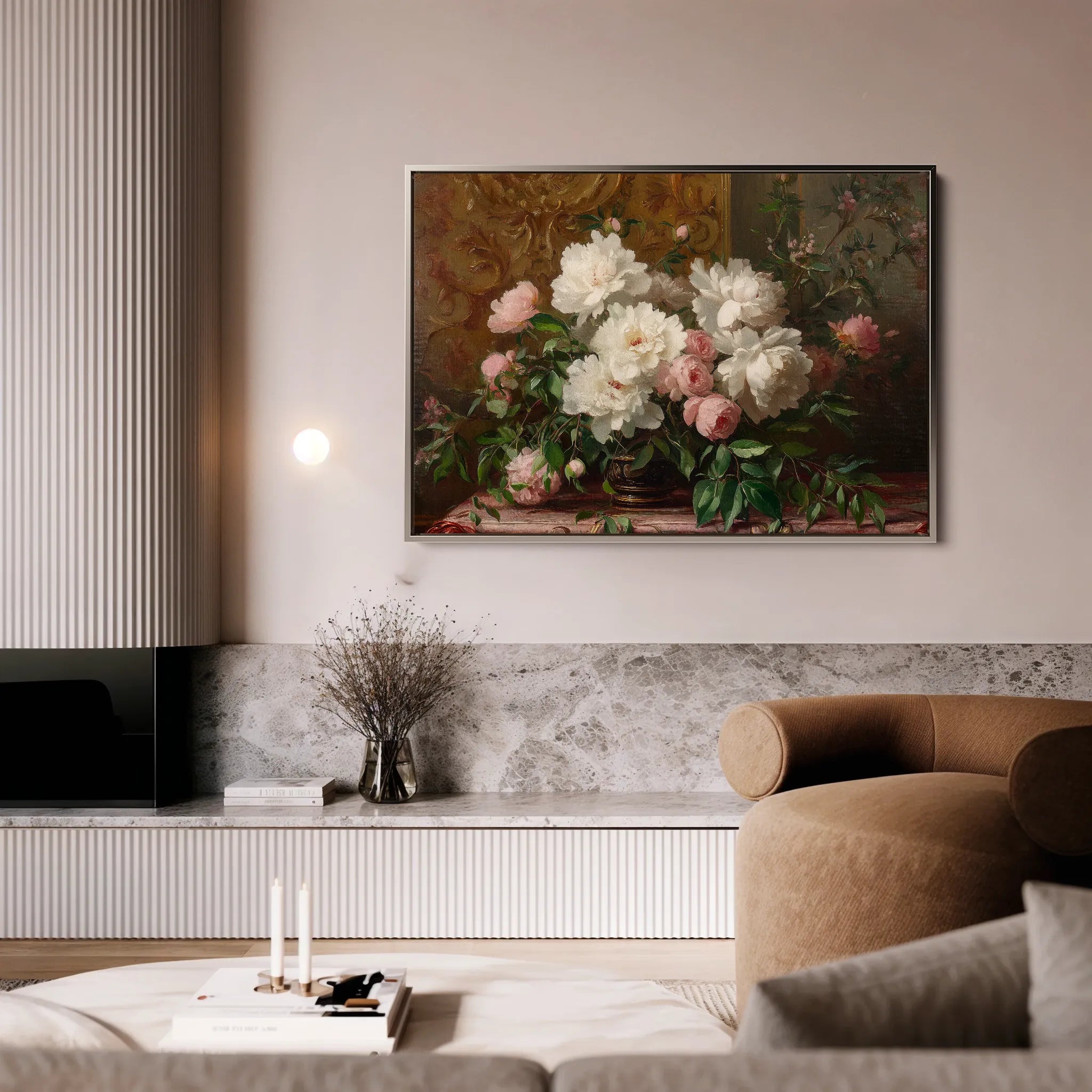 Floral 1008 Canvas Art 18" x 24" / 45 x 60 cm / Black