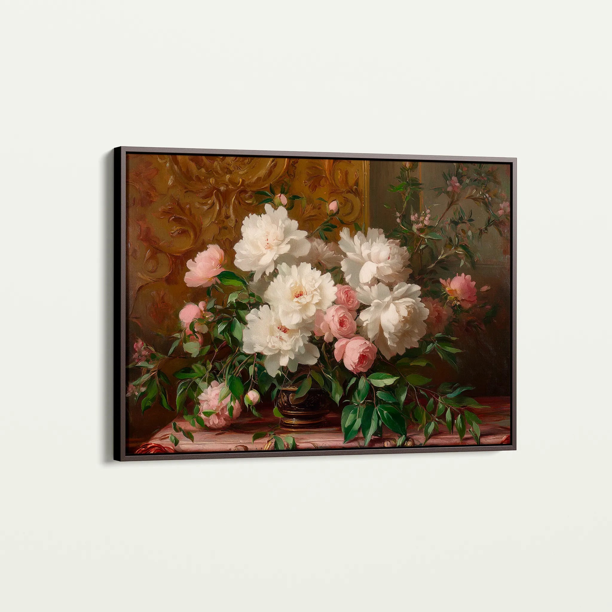 Floral 1008 Canvas Art 18" x 24" / 45 x 60 cm / Black