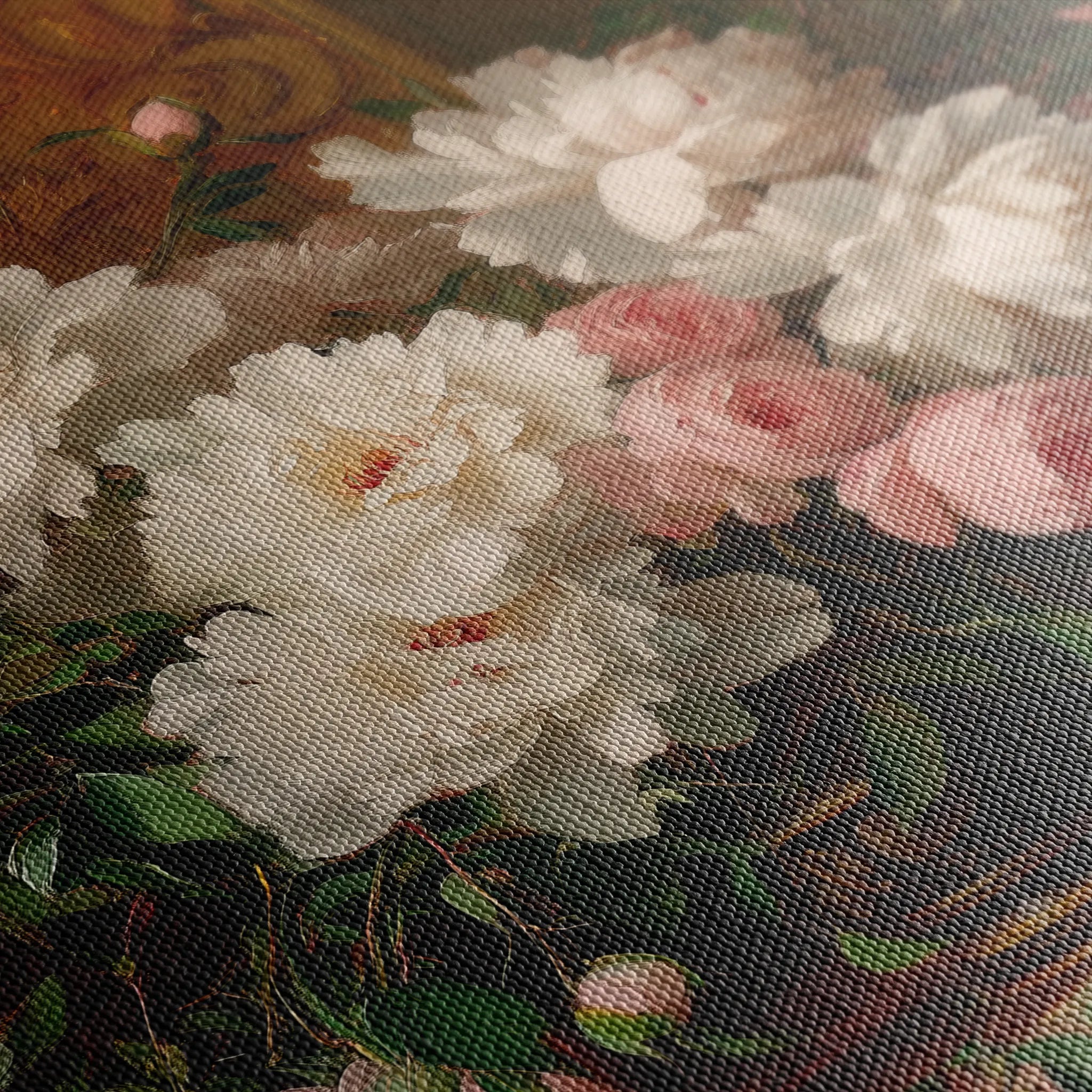Floral 1008 Canvas Art 18" x 24" / 45 x 60 cm / Black