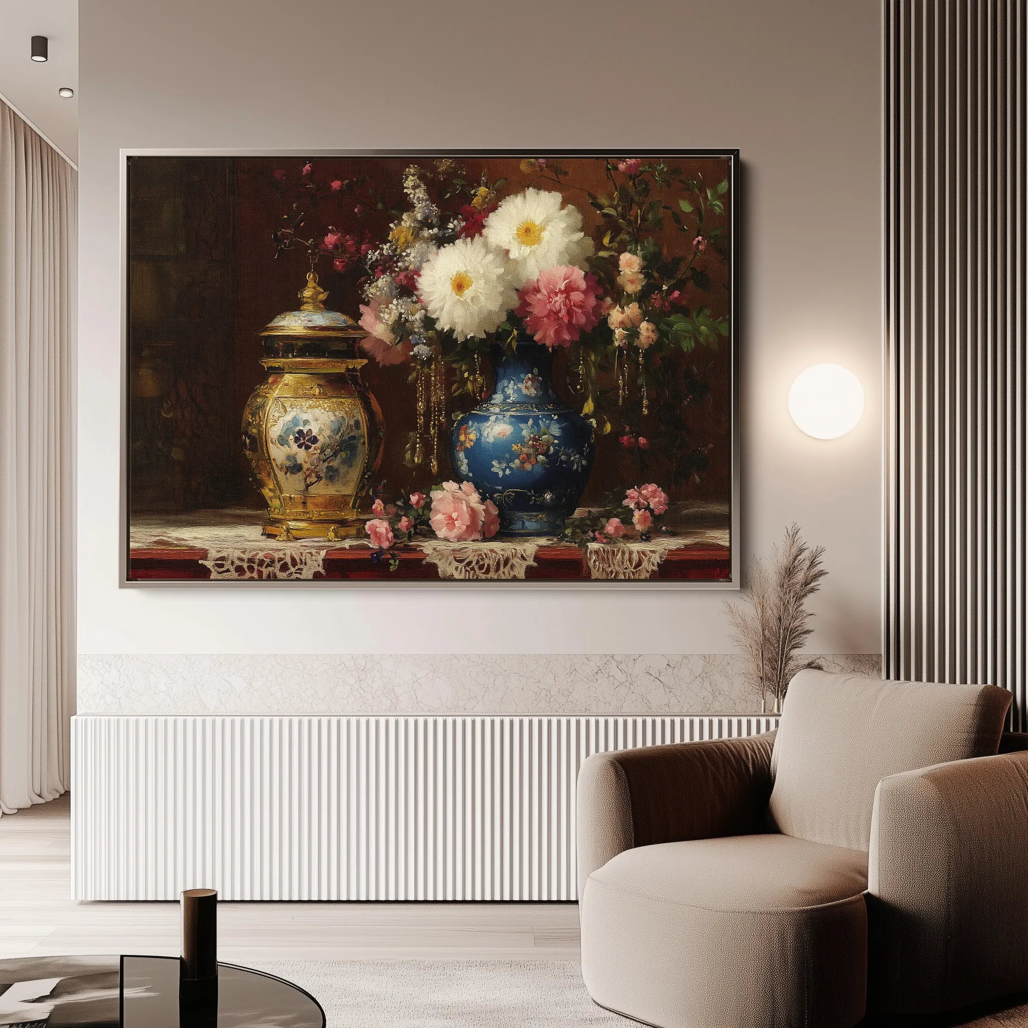 Floral 1009 Canvas Art 18" x 24" / 45 x 60 cm / Black