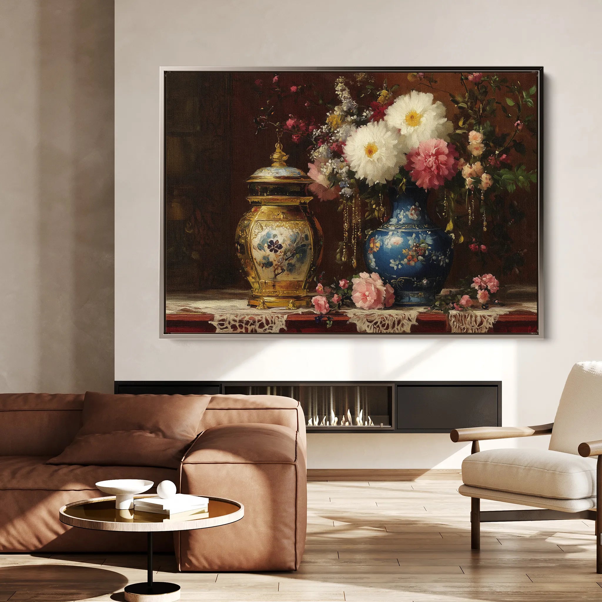 Floral 1009 Canvas Art 18" x 24" / 45 x 60 cm / Black