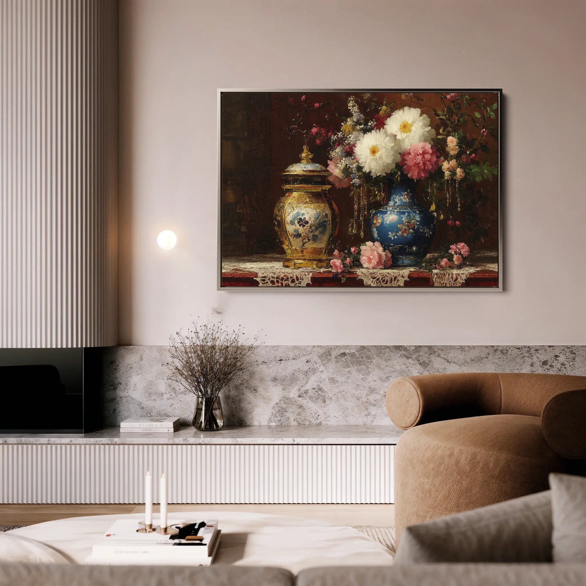 Floral 1009 Canvas Art 18" x 24" / 45 x 60 cm / Black