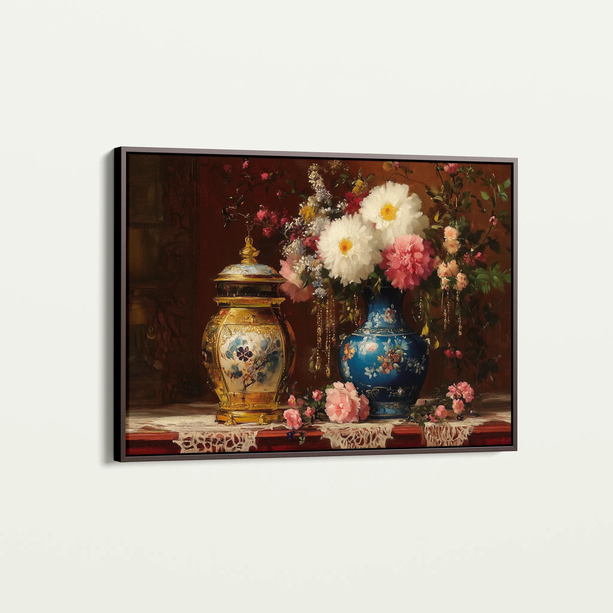 Floral 1009 Canvas Art 18" x 24" / 45 x 60 cm / Black