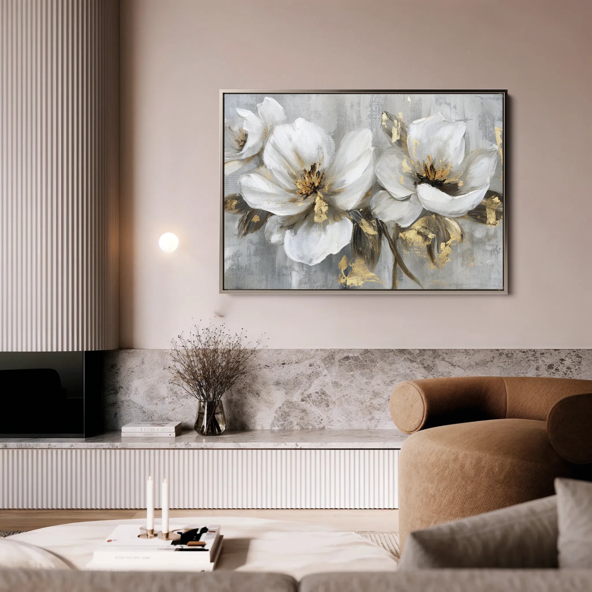 Floral 101 Canvas Art 18" x 24" / 45 x 60 cm / Black