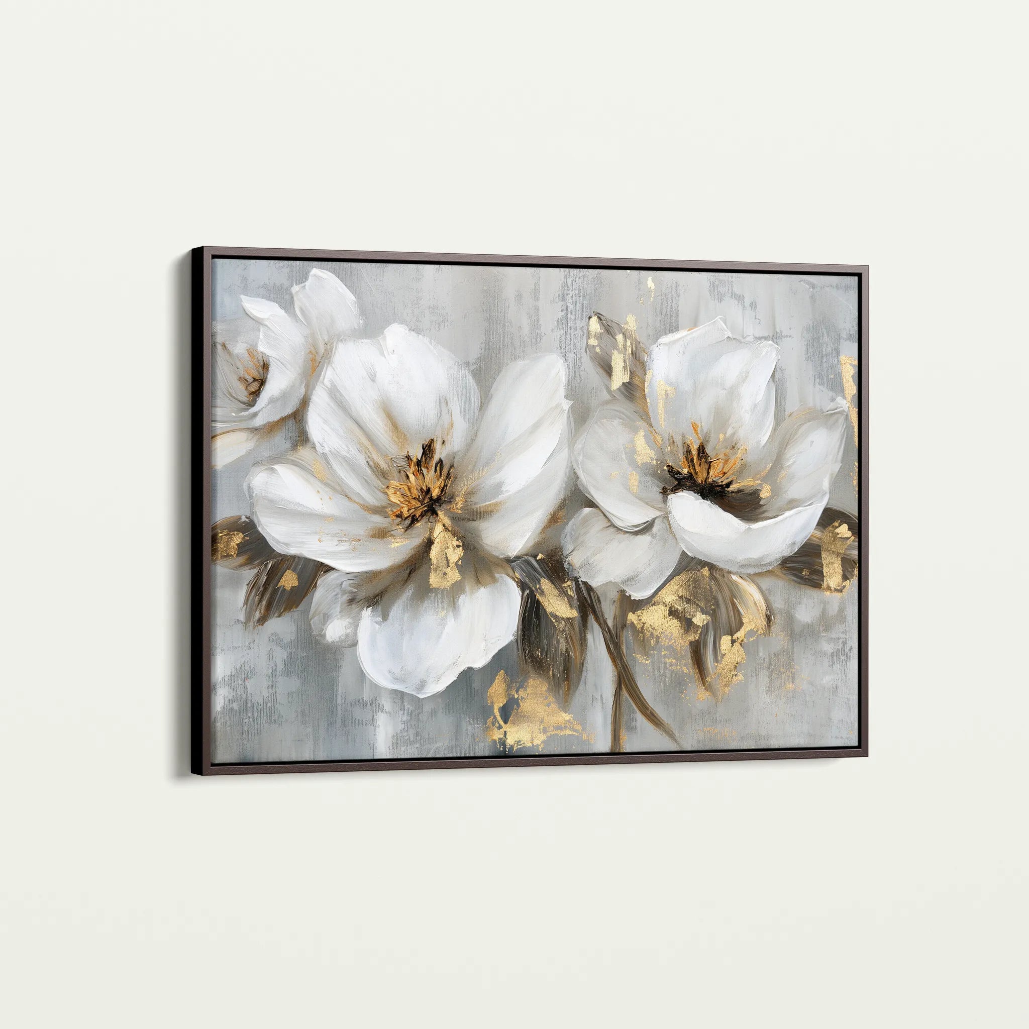 Floral 101 Canvas Art 18" x 24" / 45 x 60 cm / Black