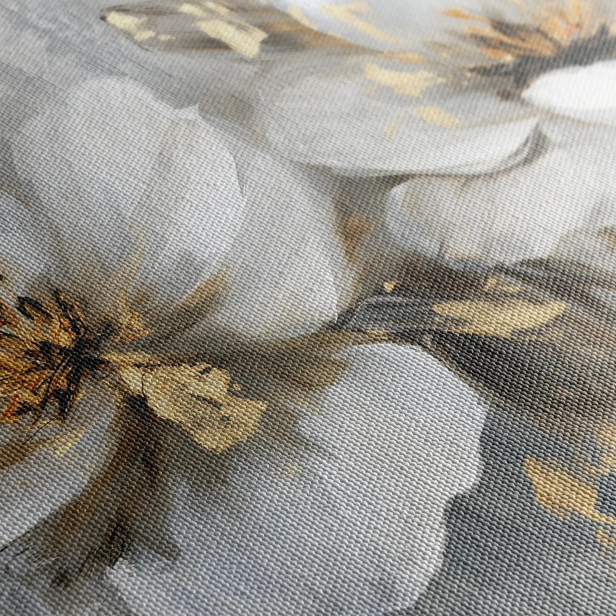 Floral 101 Canvas Art 18" x 24" / 45 x 60 cm / Black