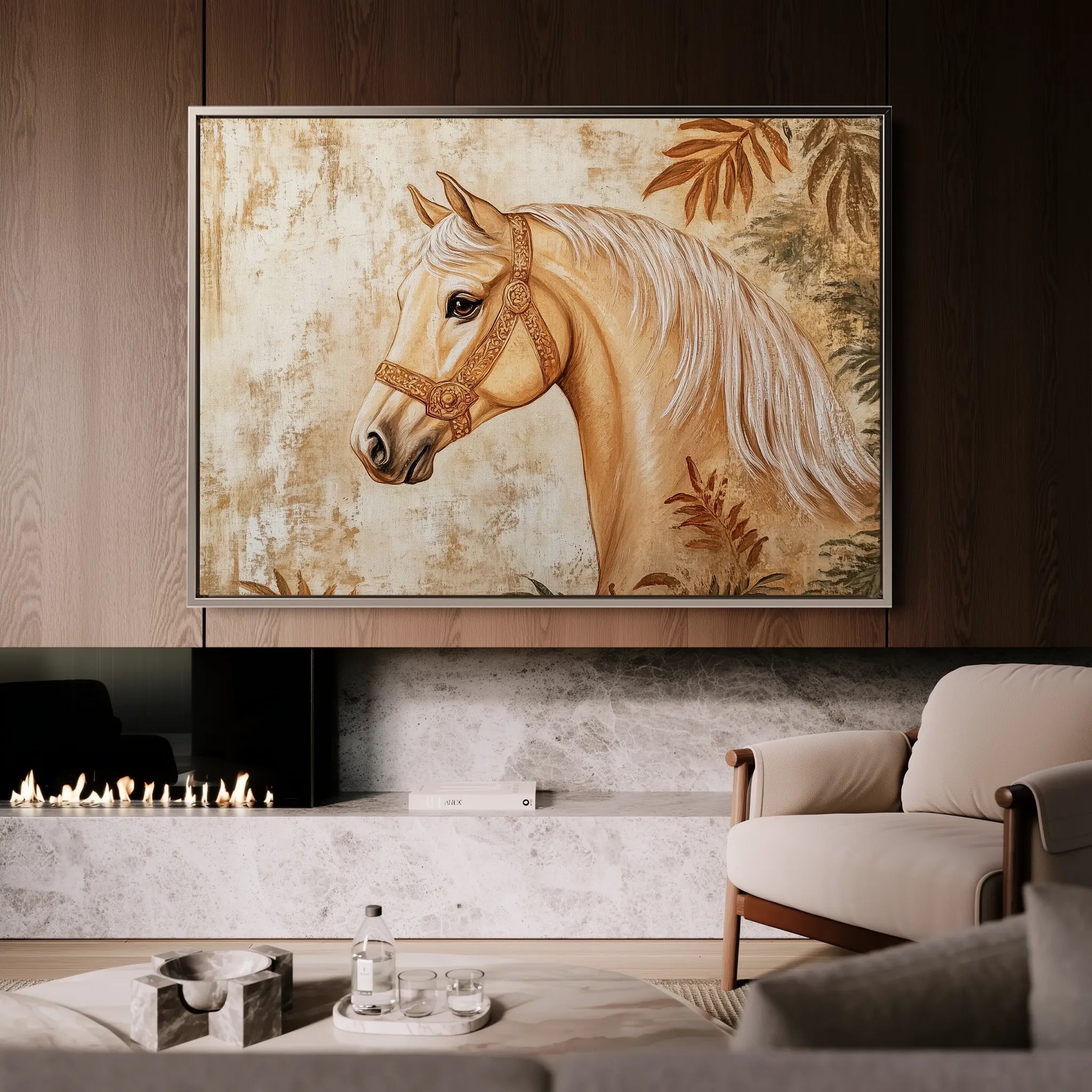 Horses 101 Canvas Art 18" x 24" / 45 x 60 cm / Black