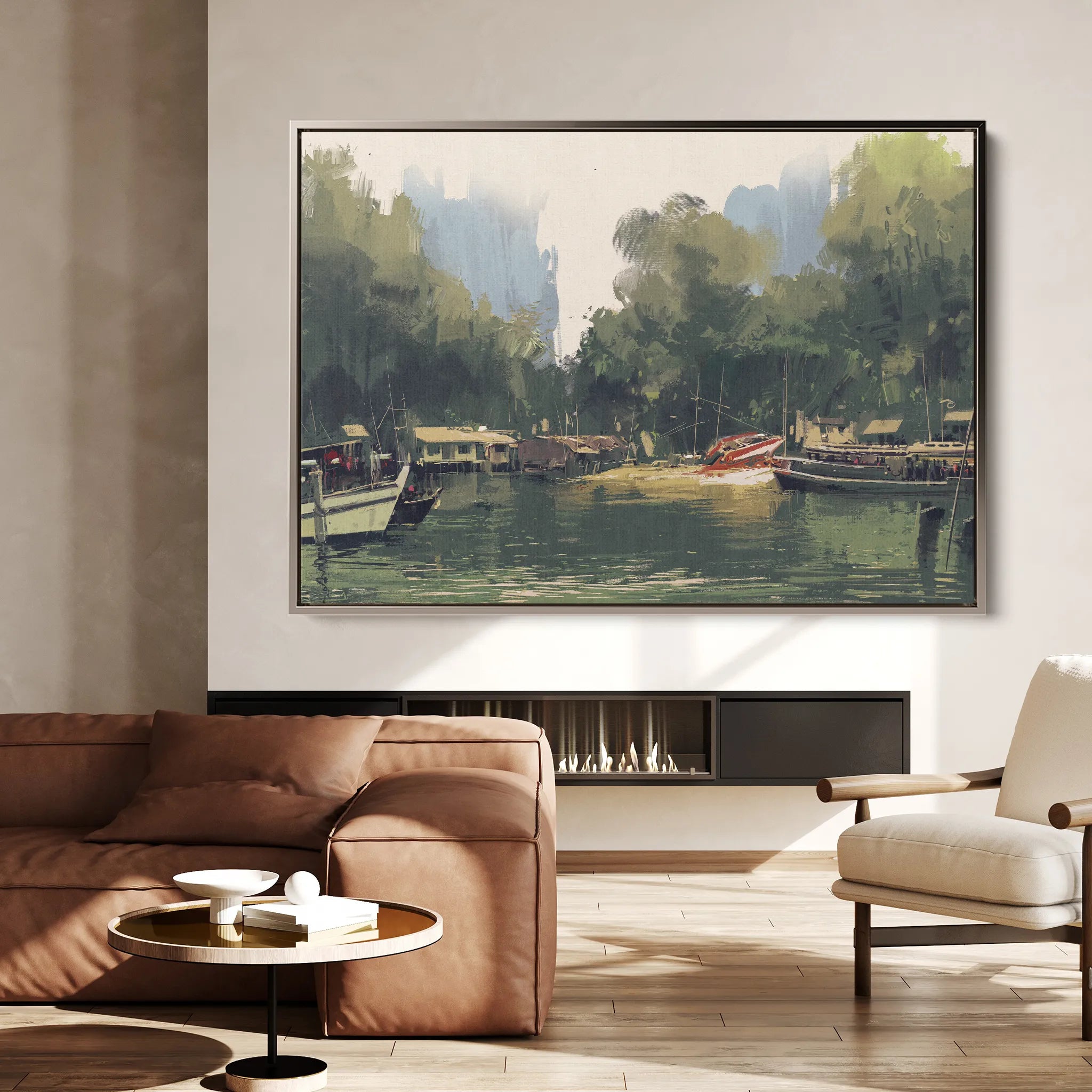 Landscape 101 Canvas Art 18" x 24" / 45 x 60 cm / Black