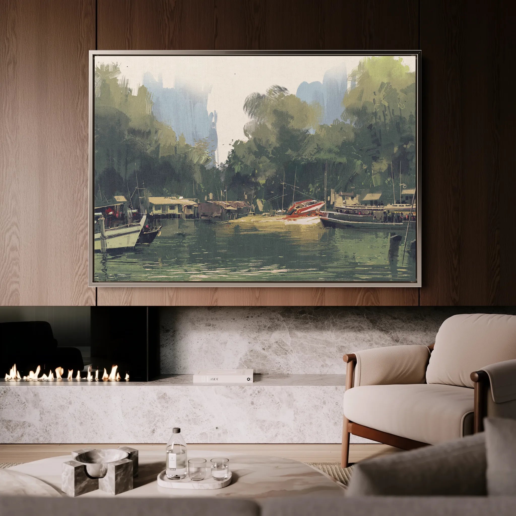 Landscape 101 Canvas Art 18" x 24" / 45 x 60 cm / Black