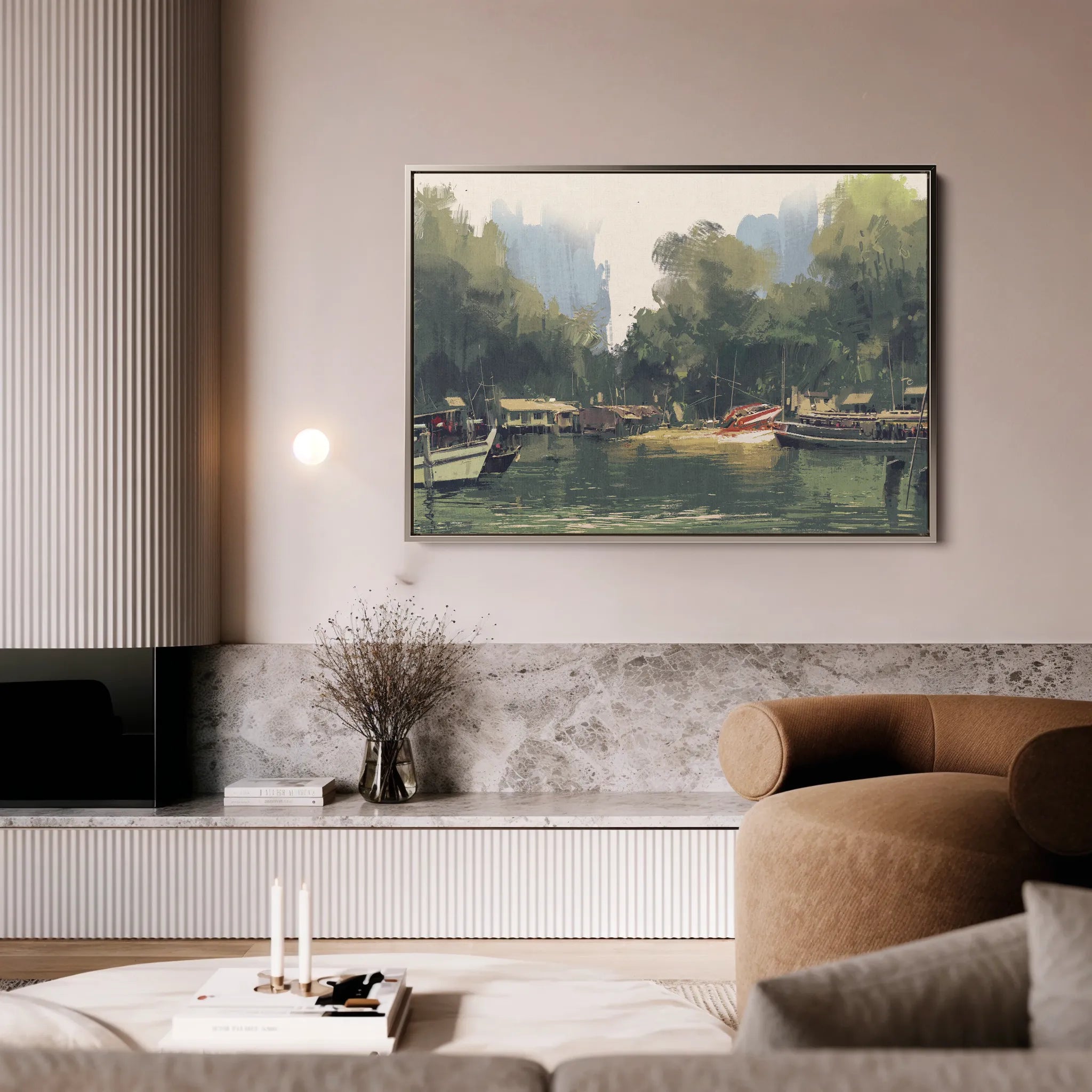 Landscape 101 Canvas Art 18" x 24" / 45 x 60 cm / Black