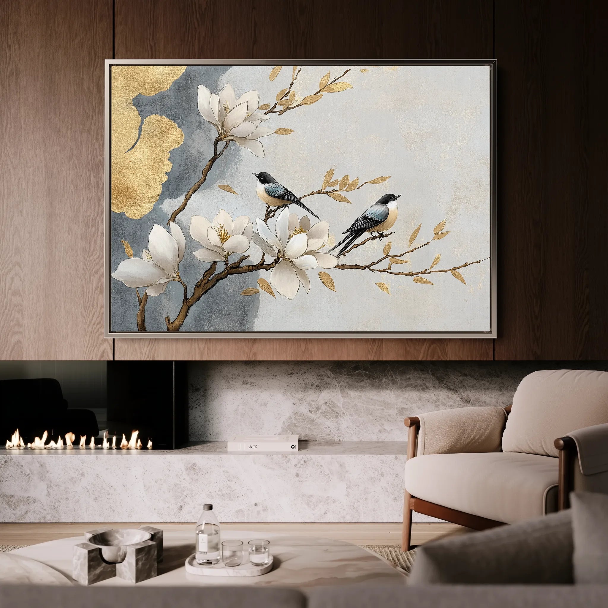 Floral 1010 Canvas Art 18" x 24" / 45 x 60 cm / Black