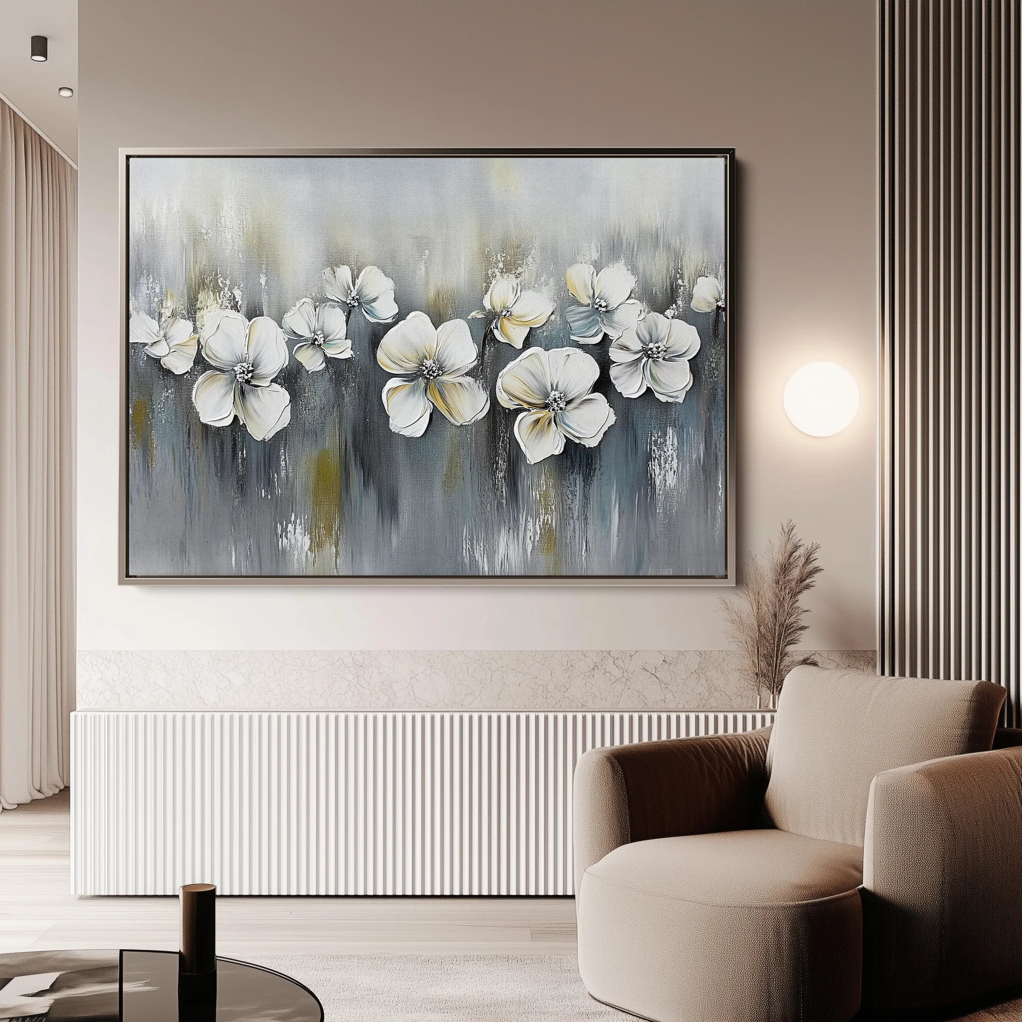 Floral 1011 Canvas Art 18" x 24" / 45 x 60 cm / Black