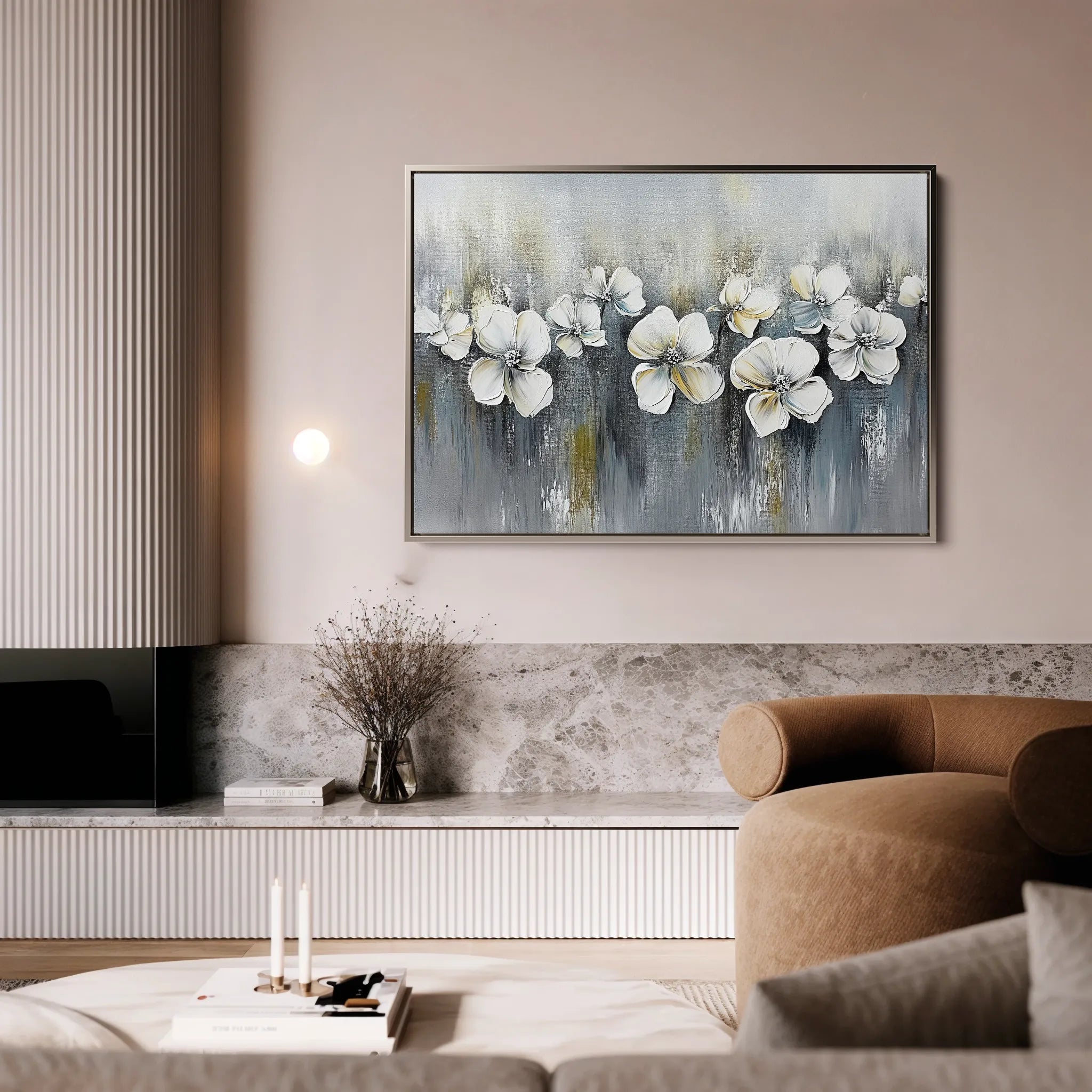 Floral 1011 Canvas Art 18" x 24" / 45 x 60 cm / Black
