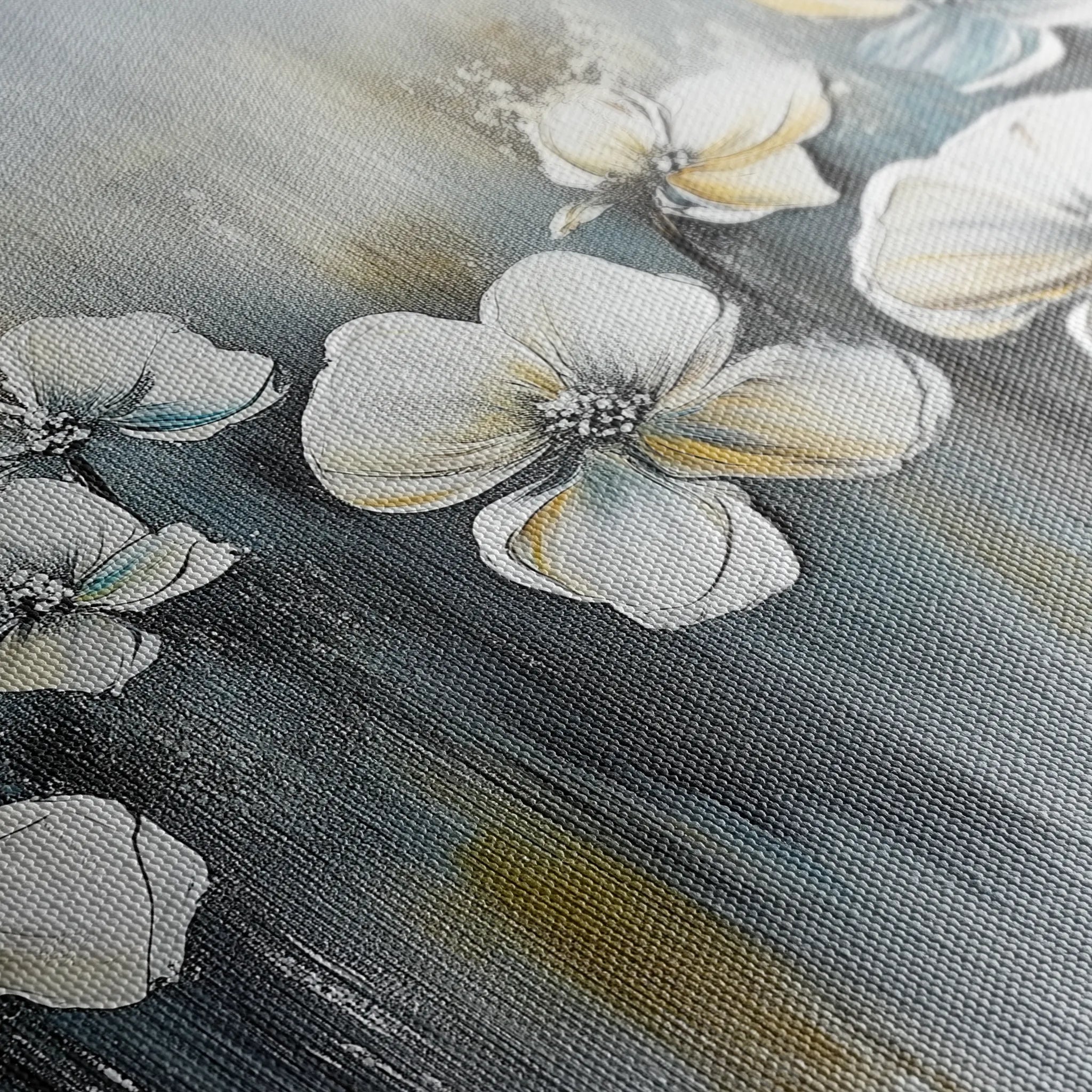 Floral 1011 Canvas Art 18" x 24" / 45 x 60 cm / Black
