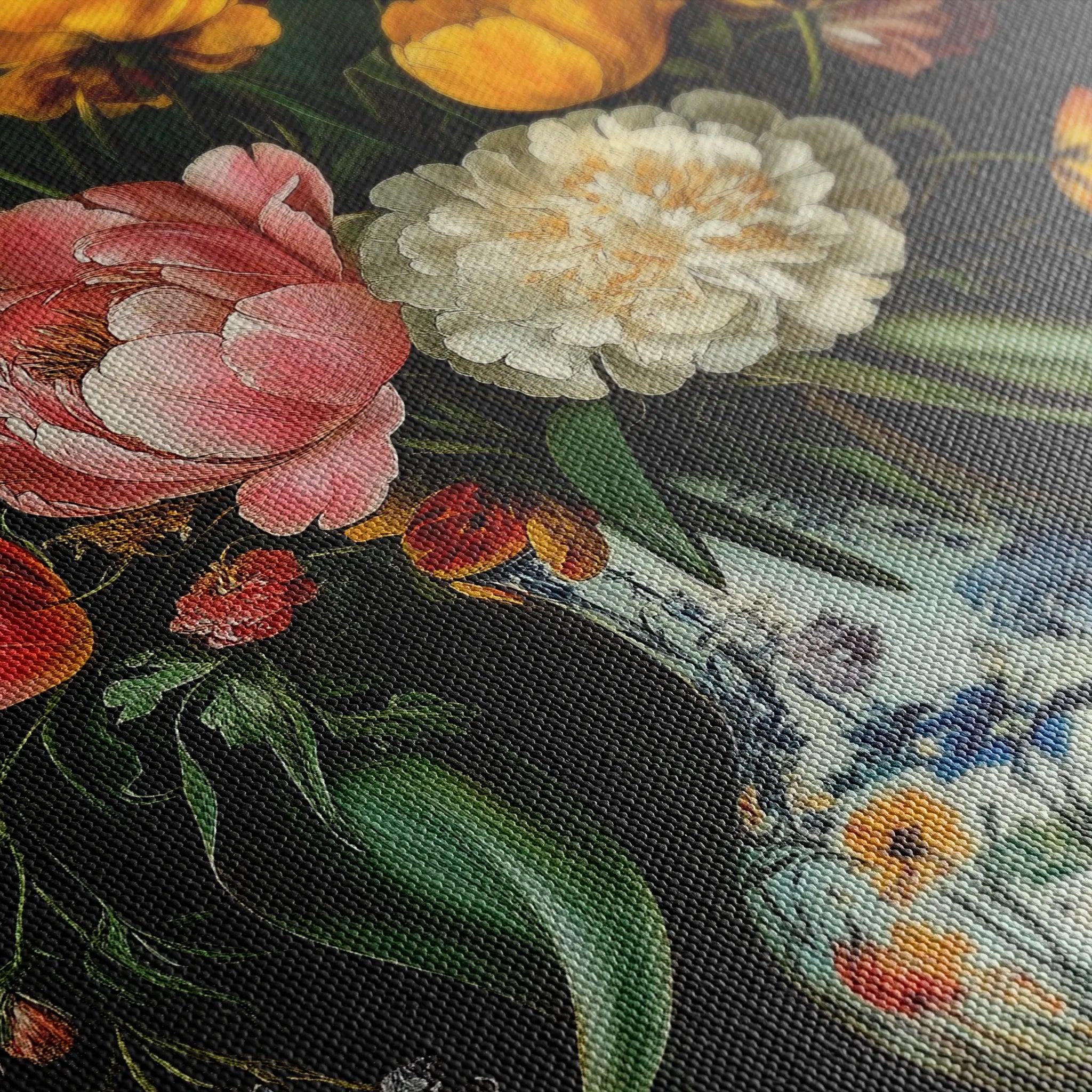 Floral 1012 Canvas Art 18" x 24" / 45 x 60 cm / Black