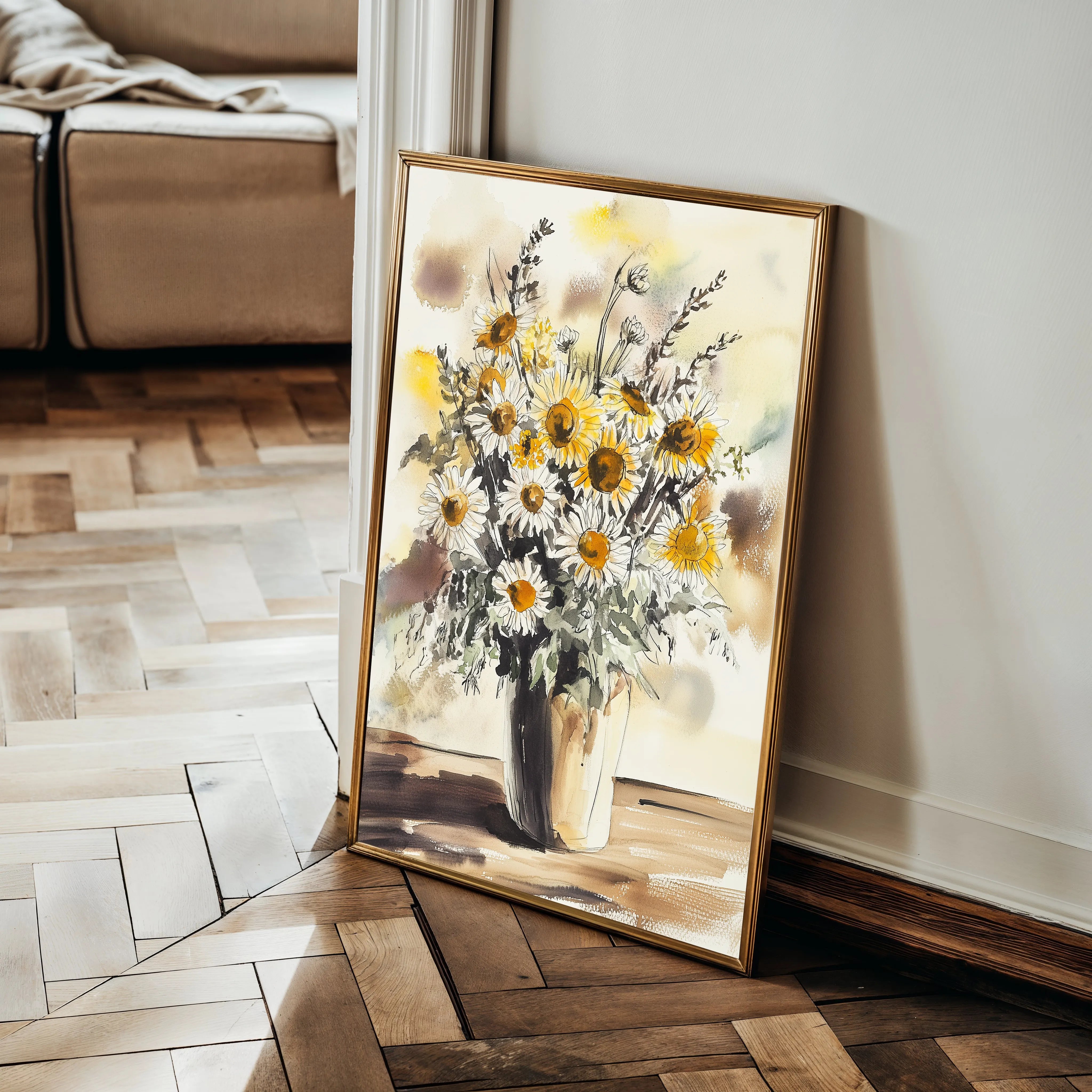 Floral 1015 Canvas Art 18" x 24" / 45 x 60 cm / Black