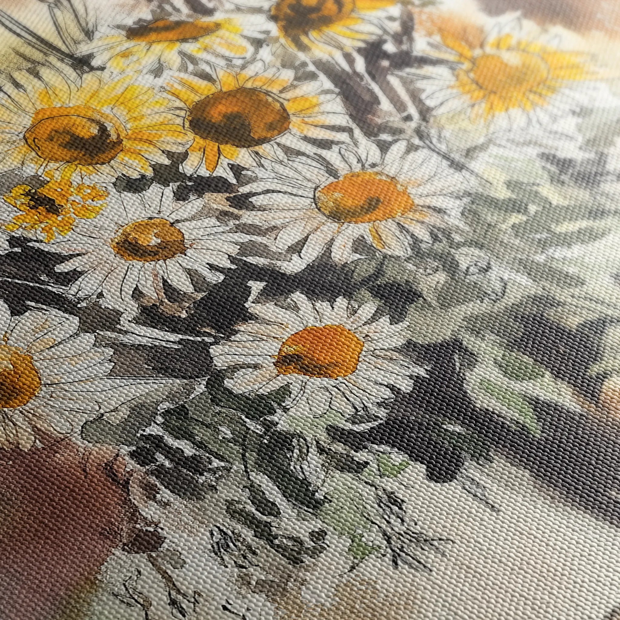 Floral 1015 Canvas Art 18" x 24" / 45 x 60 cm / Black
