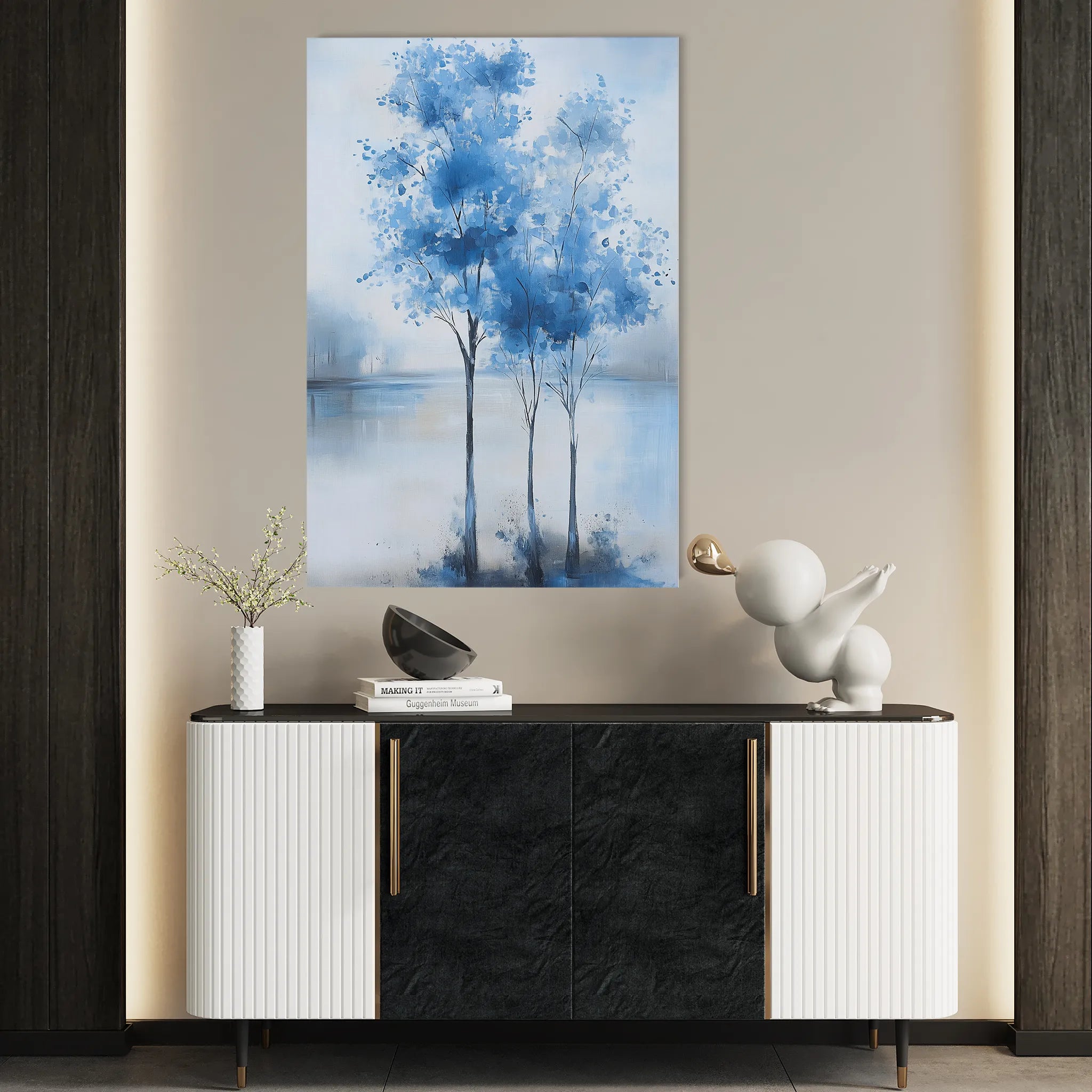 Floral 1016 Canvas Art 18" x 24" / 45 x 60 cm / Black