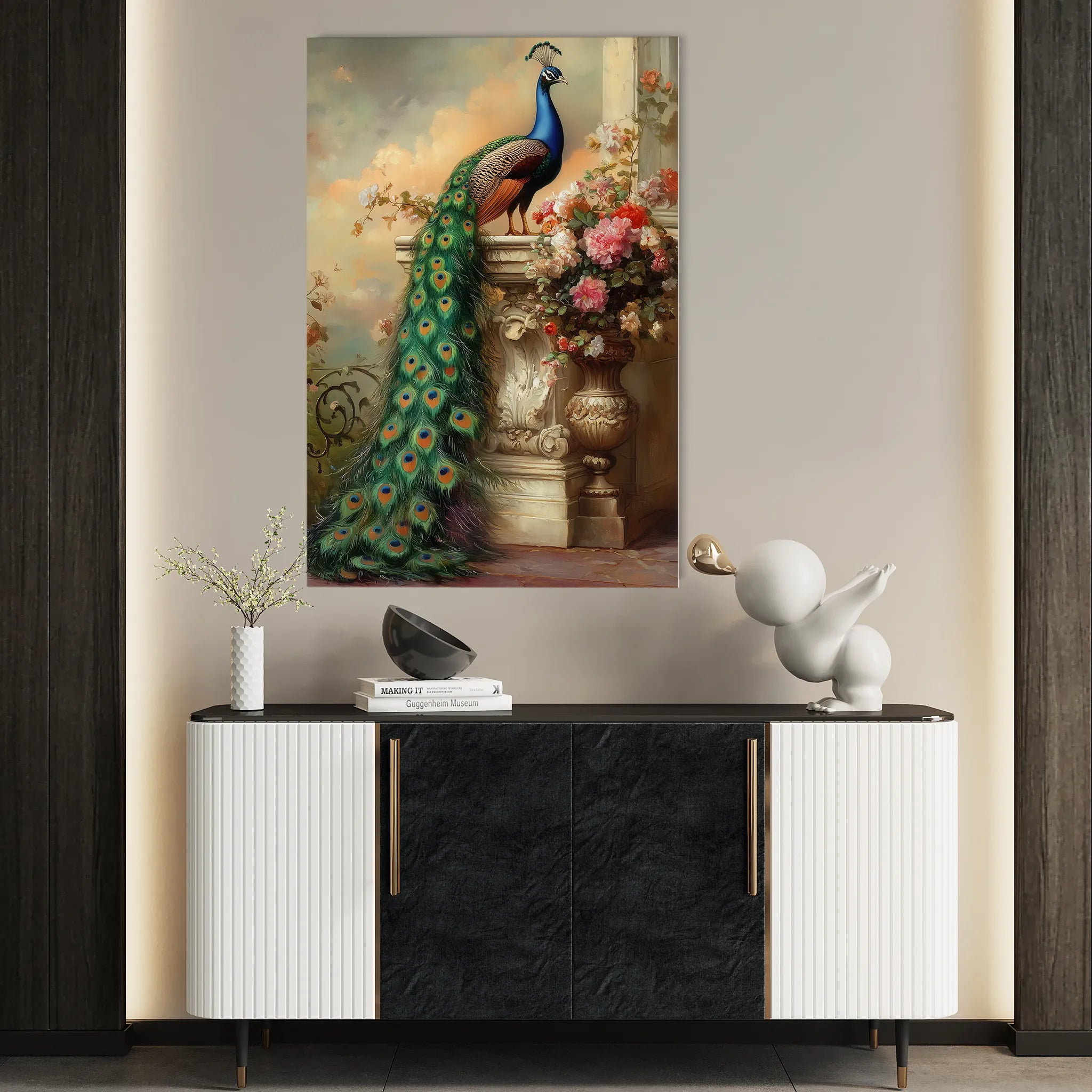 Floral 1017 Canvas Art 18" x 24" / 45 x 60 cm / Black