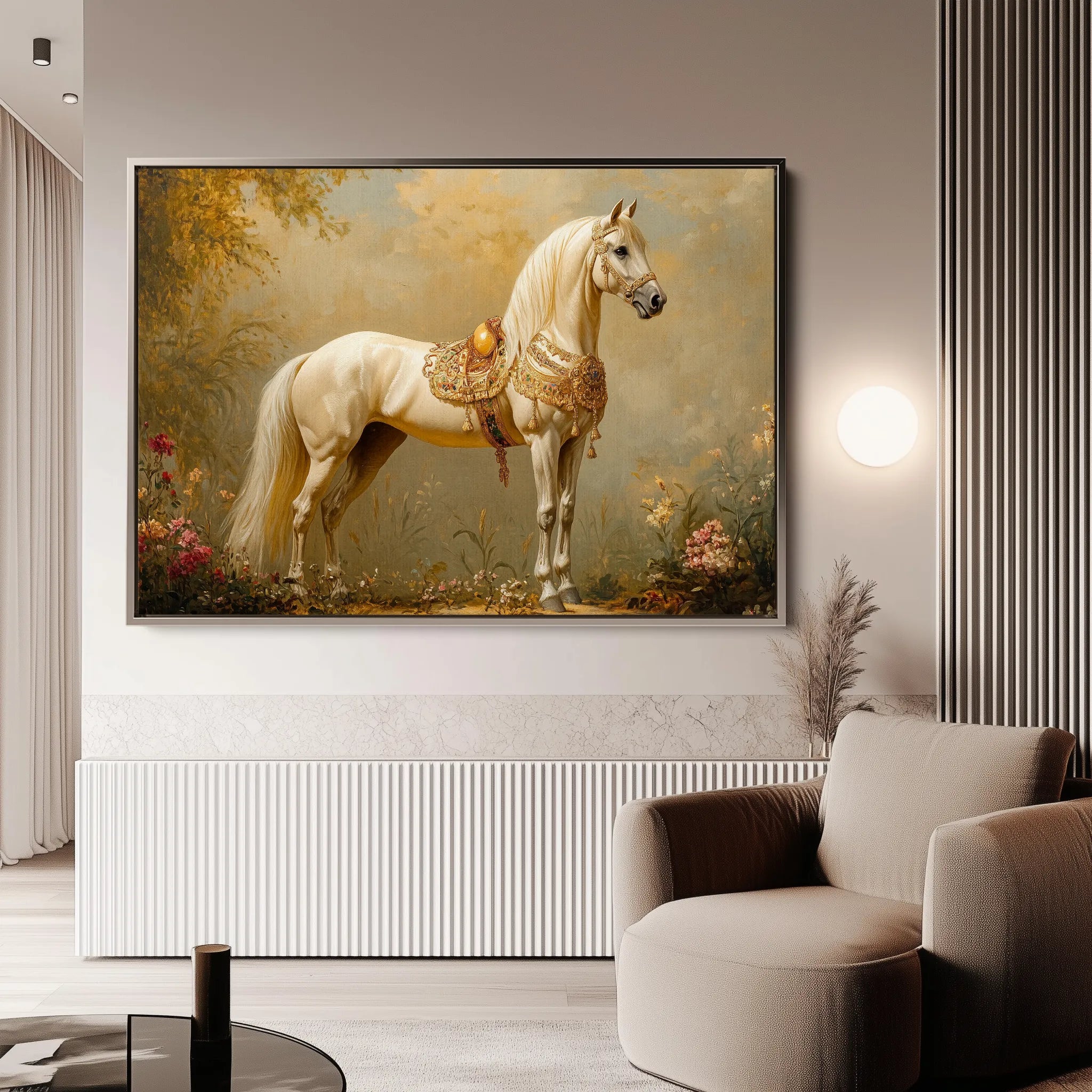 Horses 102 Canvas Art 18" x 24" / 45 x 60 cm / Black