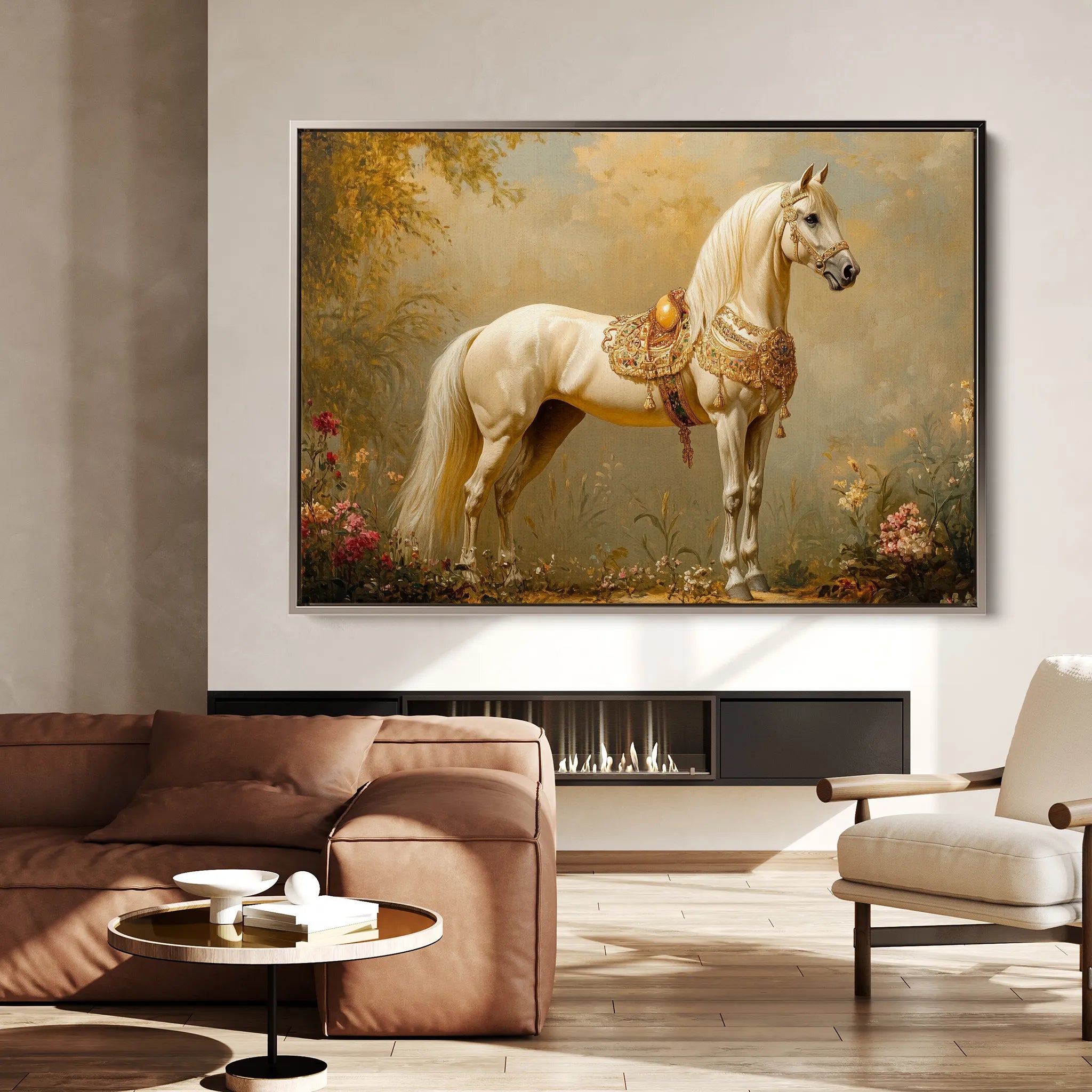 Horses 102 Canvas Art 18" x 24" / 45 x 60 cm / Black