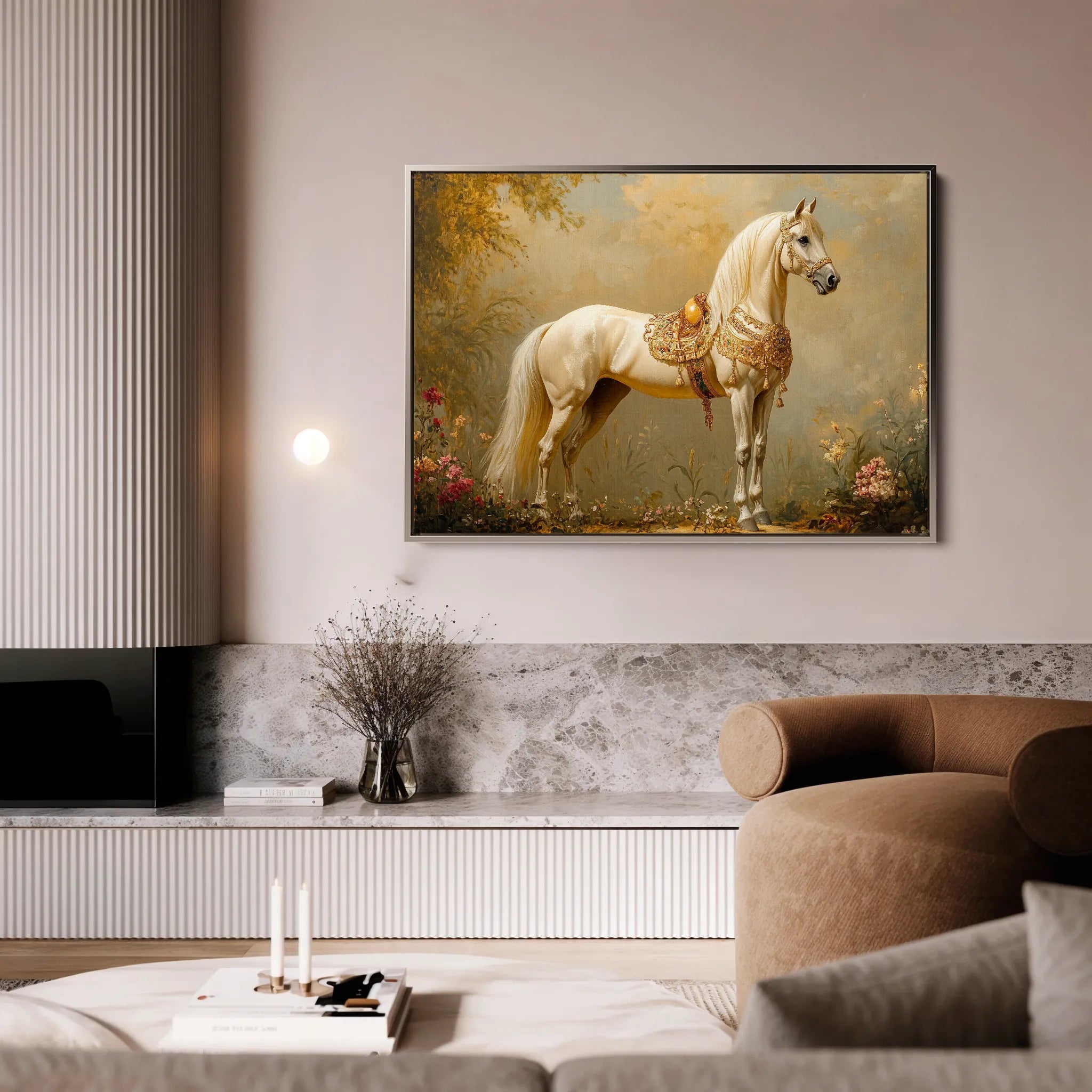 Horses 102 Canvas Art 18" x 24" / 45 x 60 cm / Black