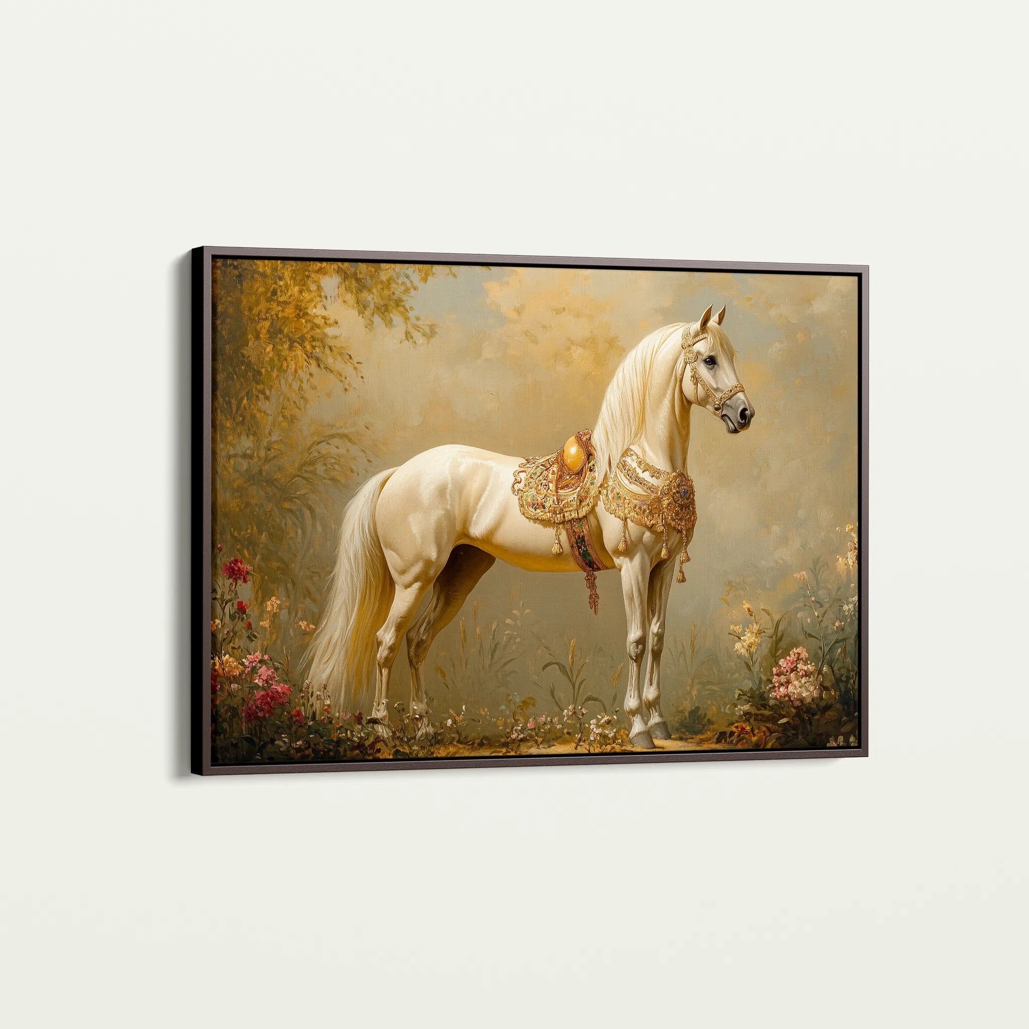 Horses 102 Canvas Art 18" x 24" / 45 x 60 cm / Black