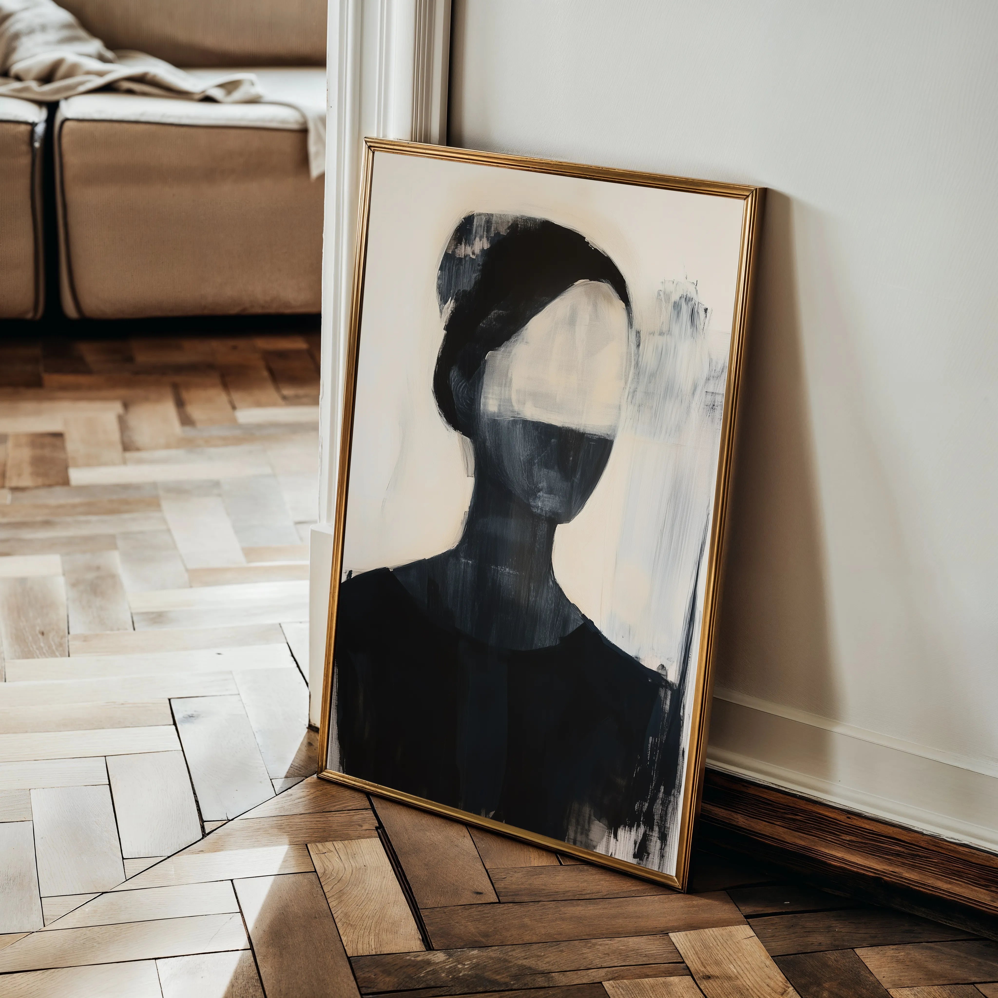 Portrait 102 Canvas Art 18" x 24" / 45 x 60 cm / Black