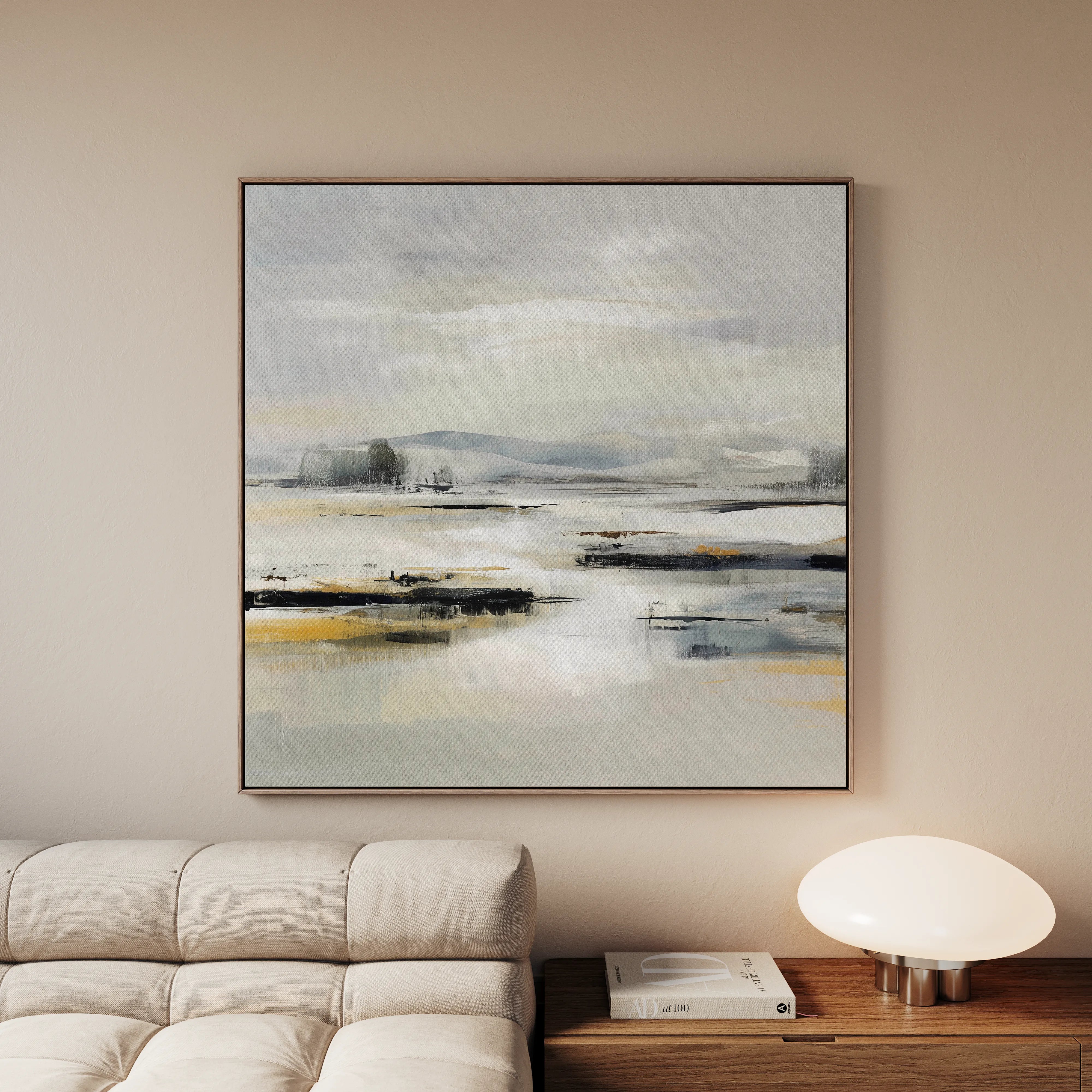 Abstract 1026 Canvas Art 16" x 16" / 40 x 40 cm / Black