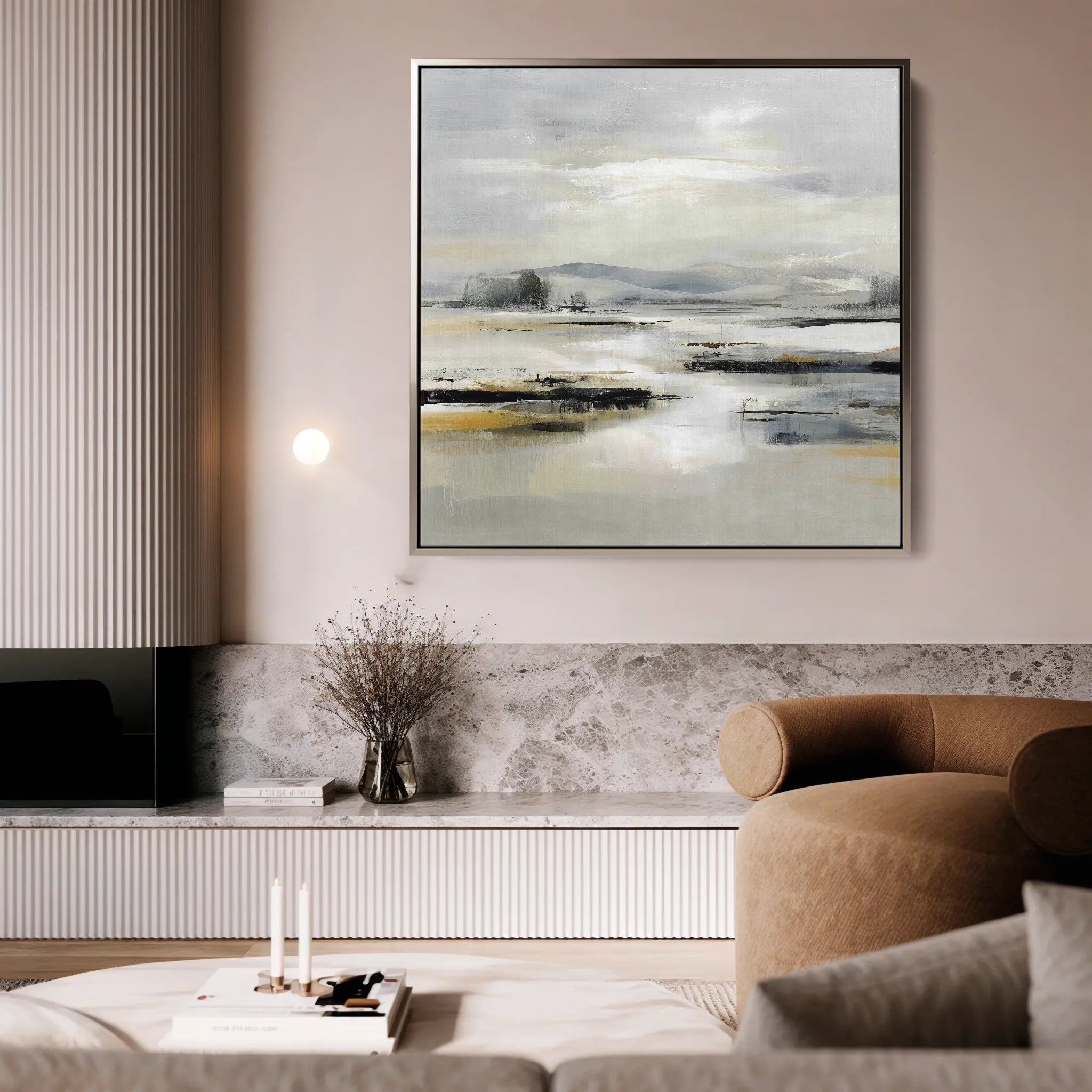 Abstract 1026 Canvas Art 16" x 16" / 40 x 40 cm / Black