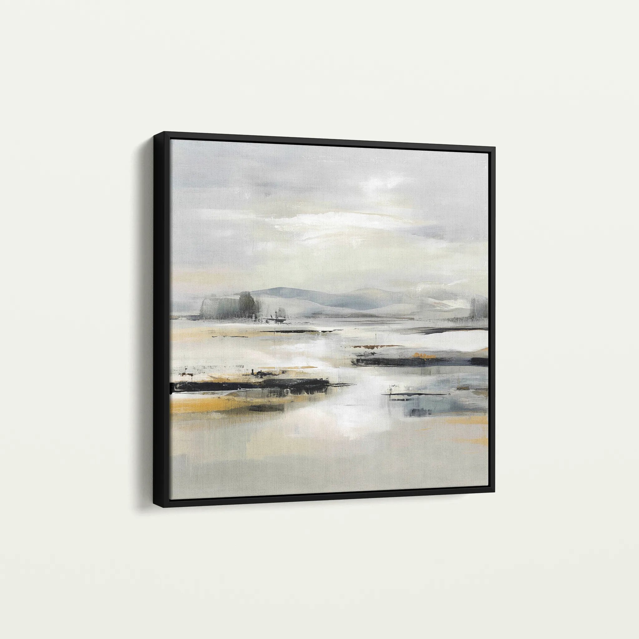 Abstract 1026 Canvas Art 16" x 16" / 40 x 40 cm / Black
