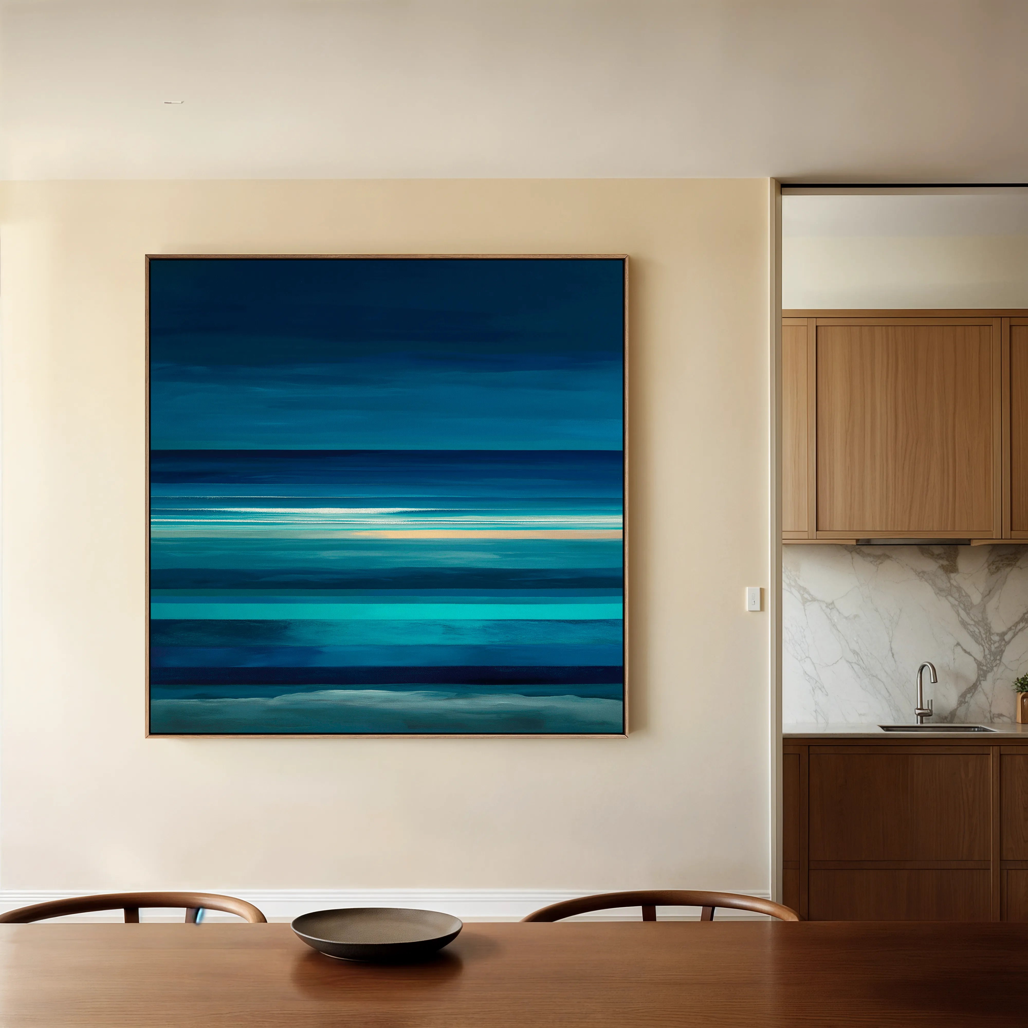 Abstract 1027 Canvas Art 16" x 16" / 40 x 40 cm / Black