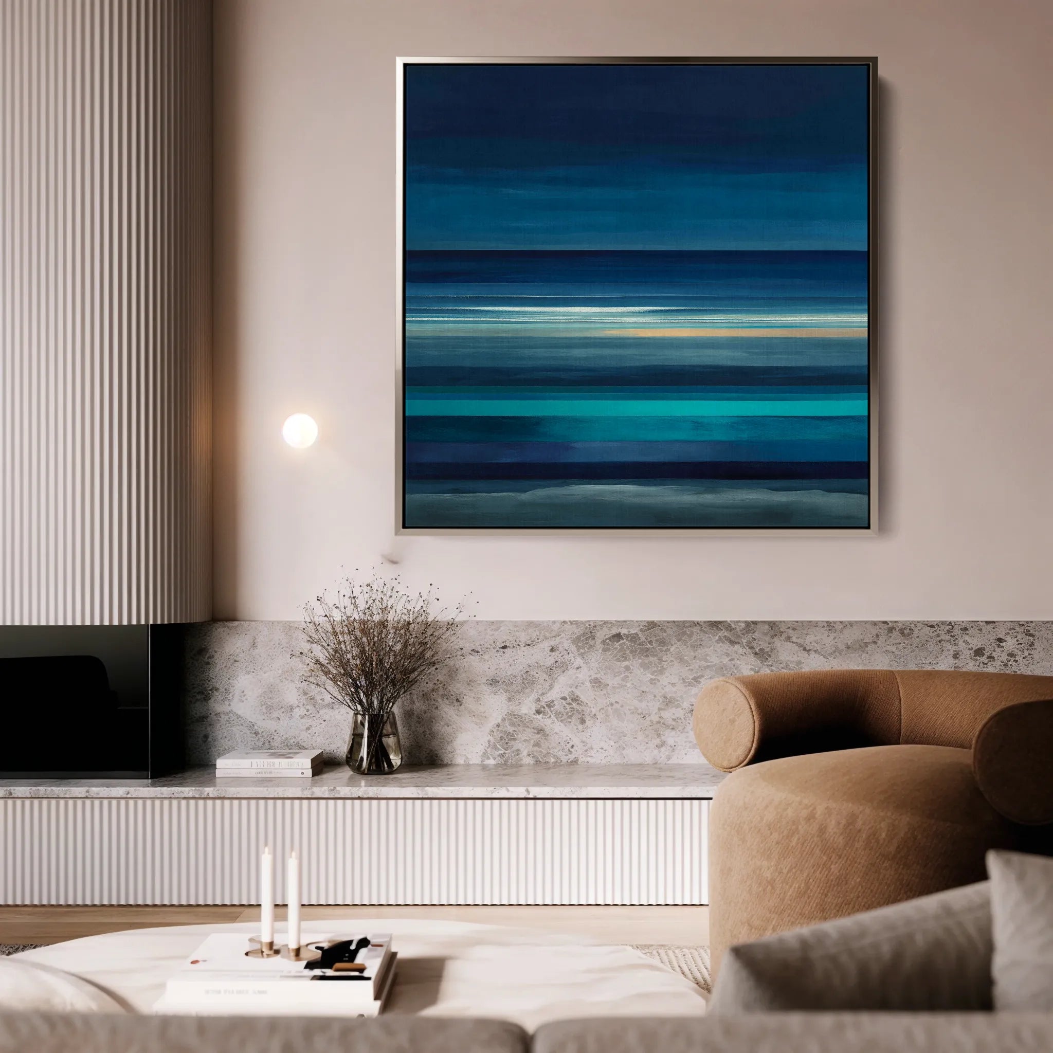 Abstract 1027 Canvas Art 16" x 16" / 40 x 40 cm / Black