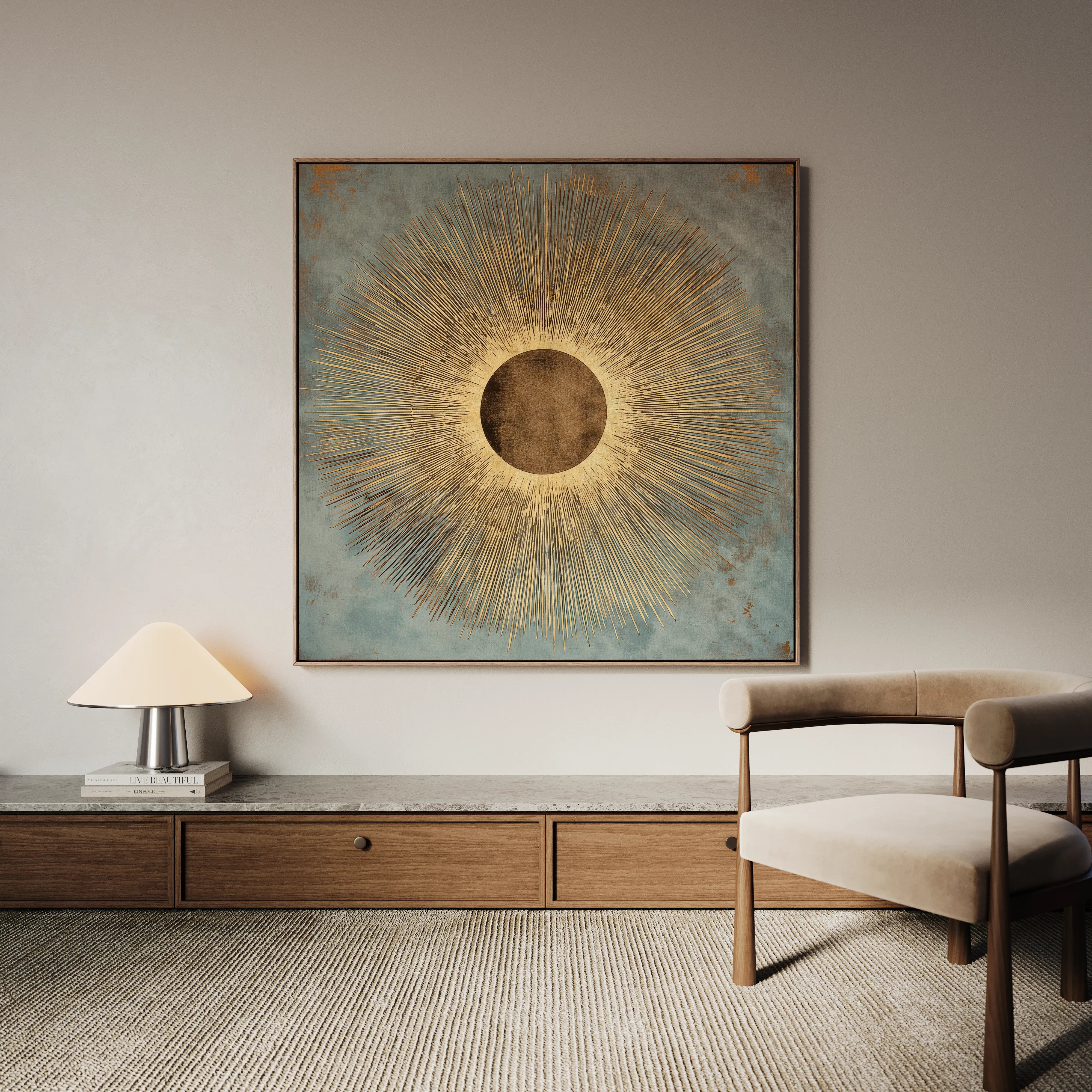 Abstract 1028 Canvas Art 16" x 16" / 40 x 40 cm / Black