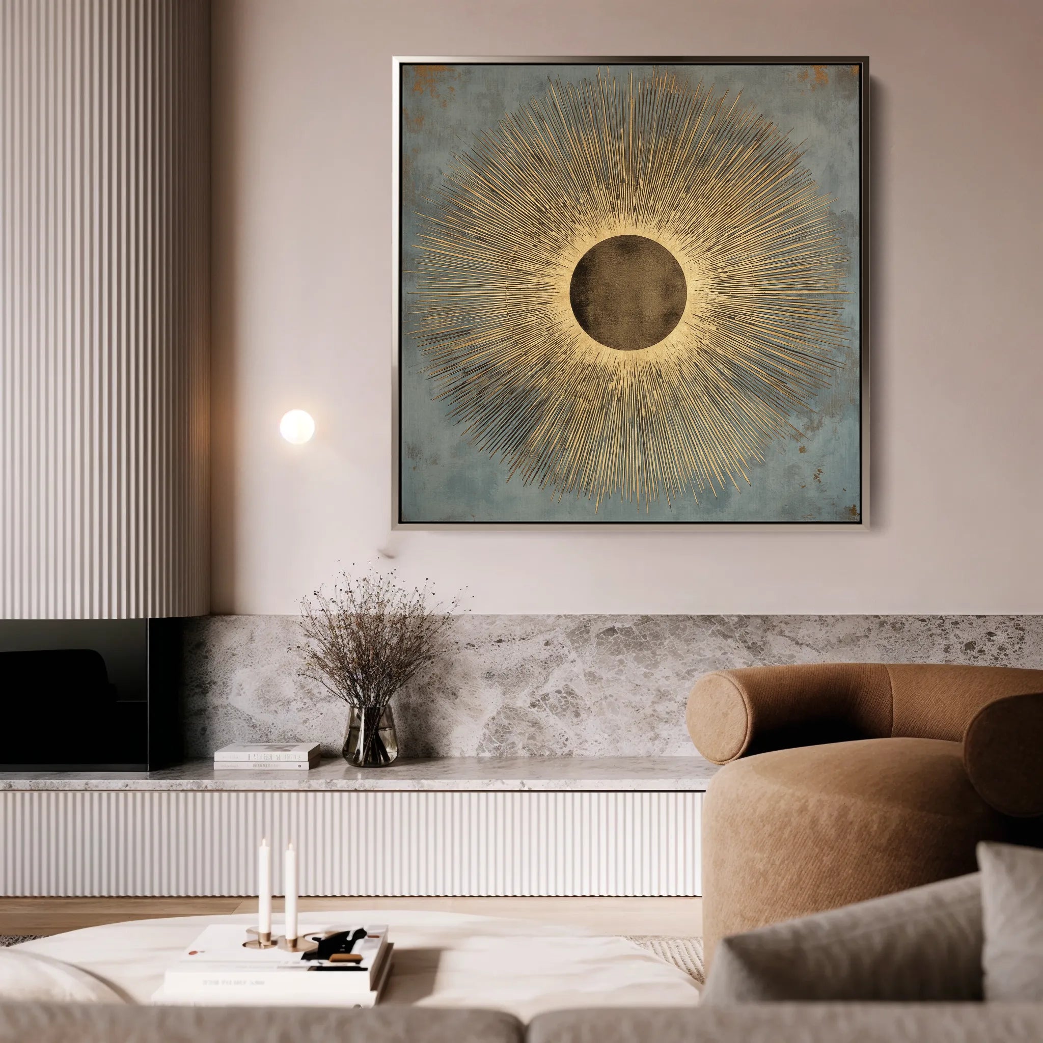Abstract 1028 Canvas Art 16" x 16" / 40 x 40 cm / Black