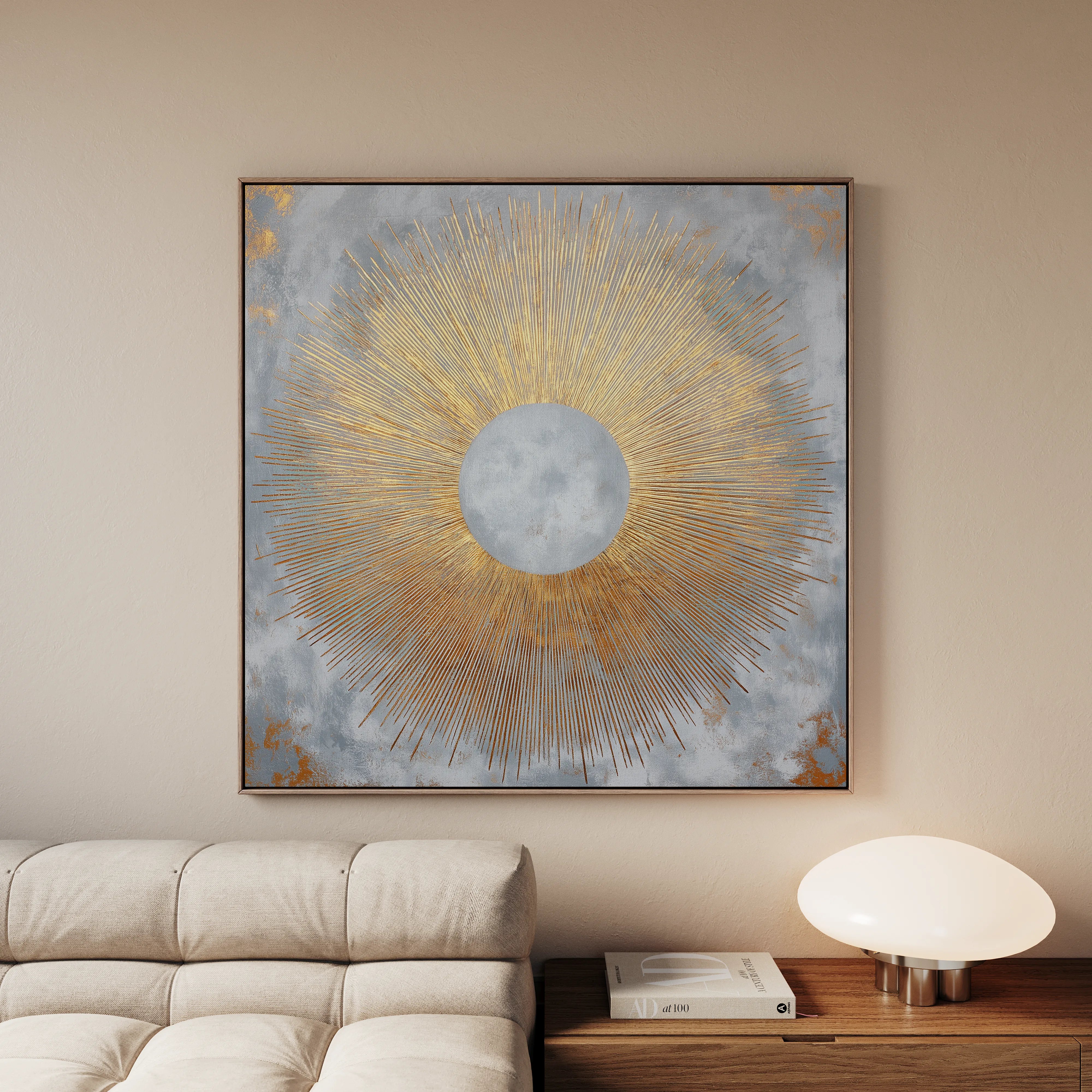 Abstract 1029 Canvas Art 16" x 16" / 40 x 40 cm / Black